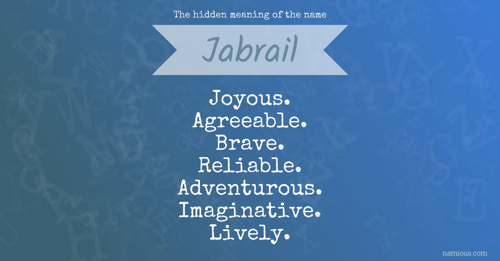 The hidden meaning of the name Jabrail