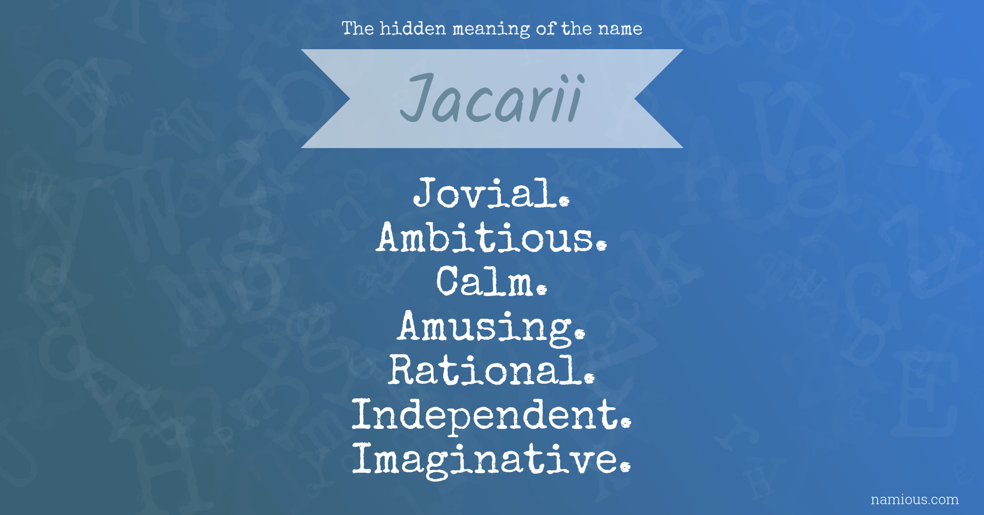 The hidden meaning of the name Jacarii