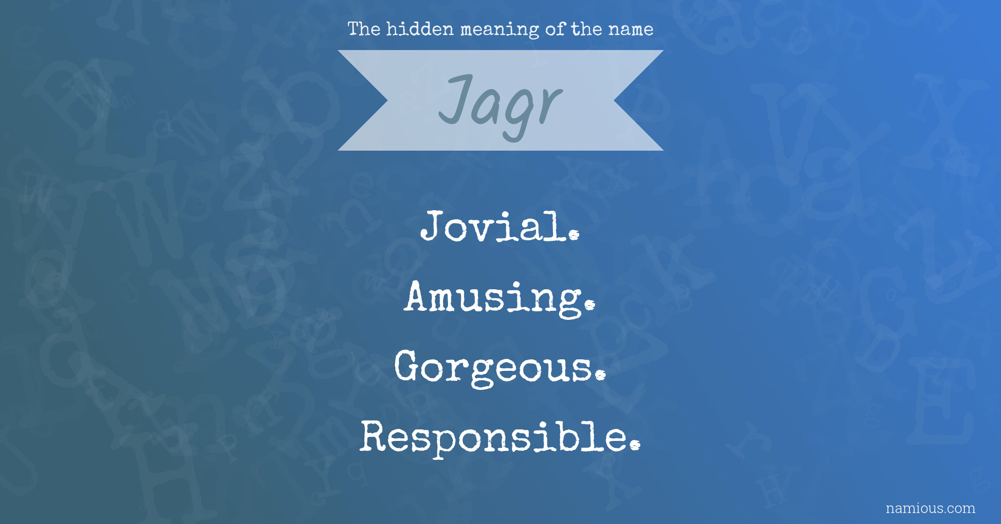 The hidden meaning of the name Jagr