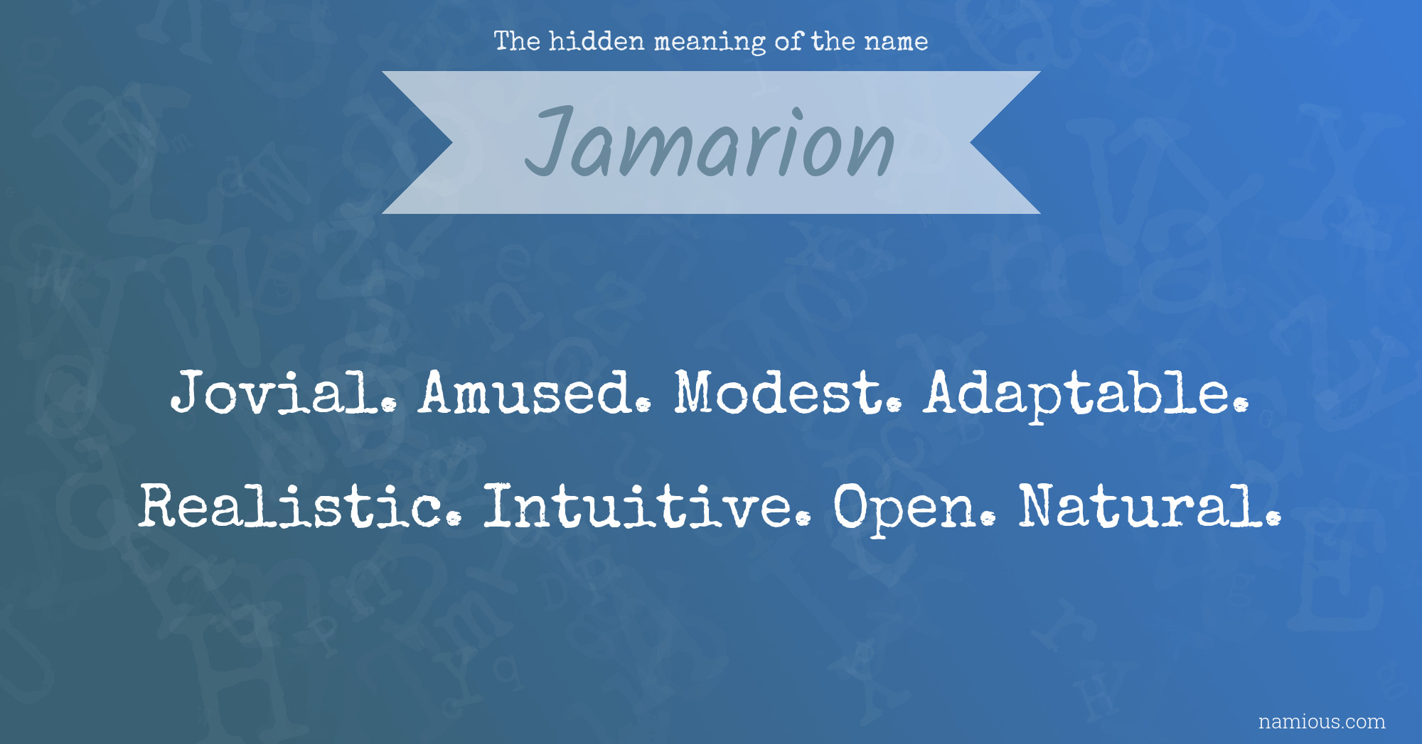 The hidden meaning of the name Jamarion