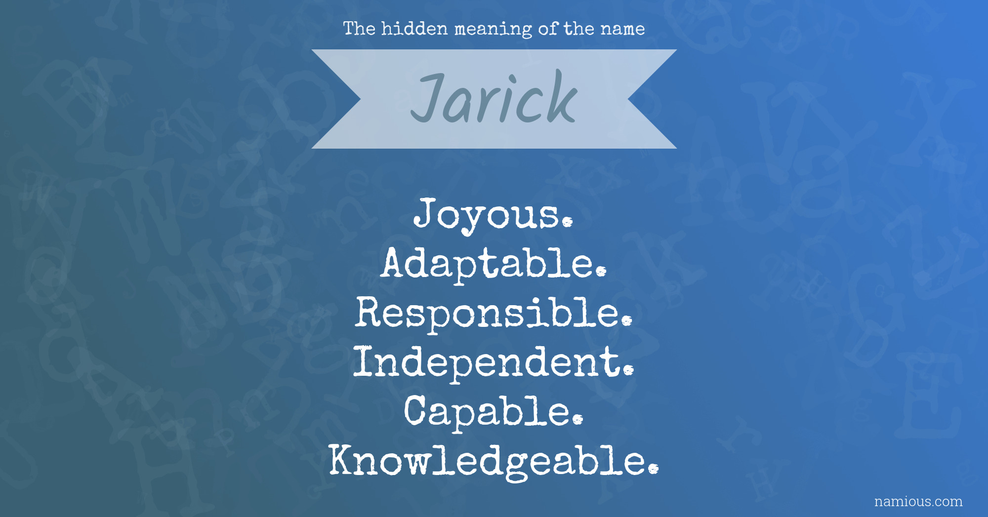 The hidden meaning of the name Jarick