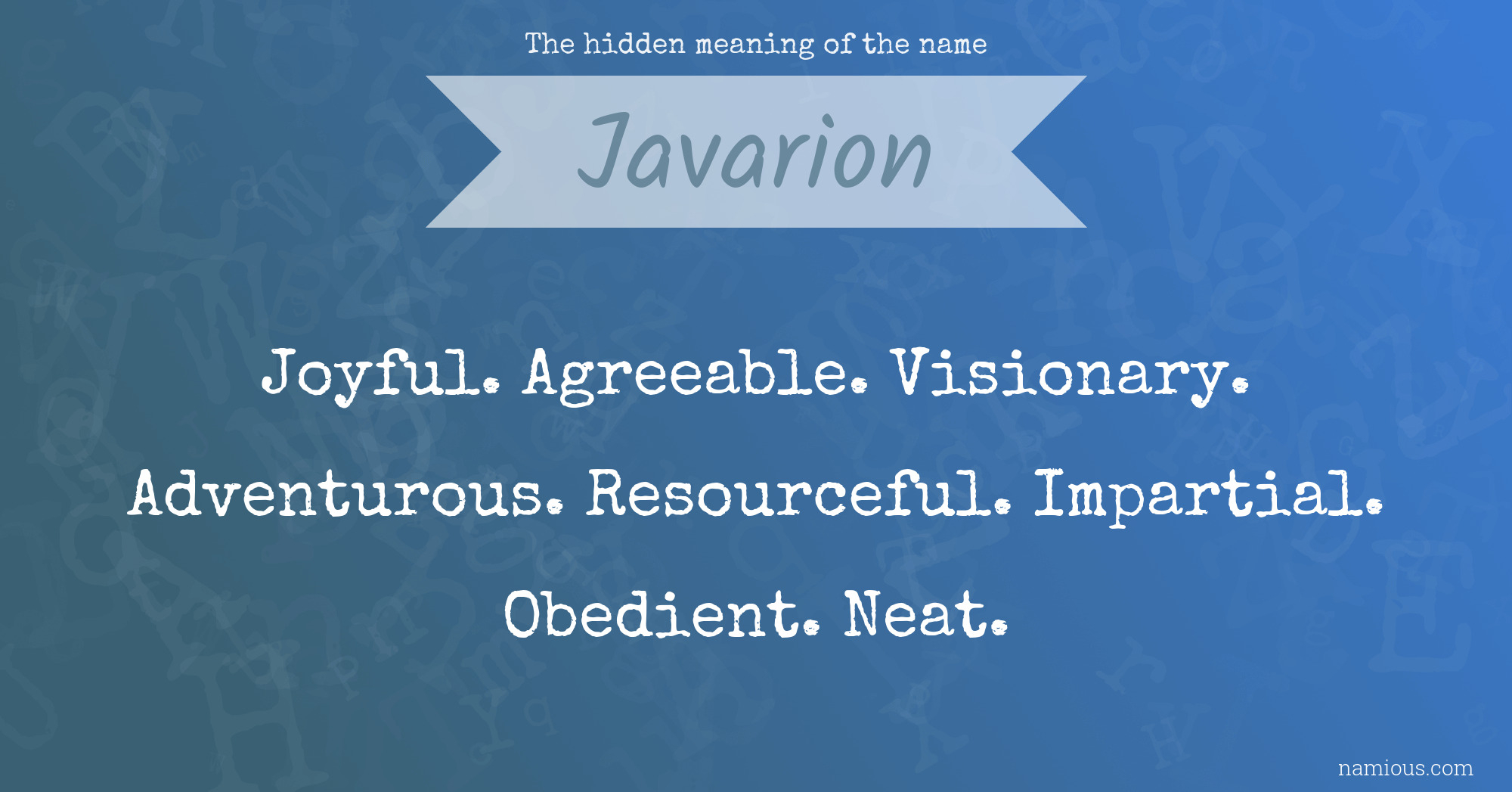 The hidden meaning of the name Javarion