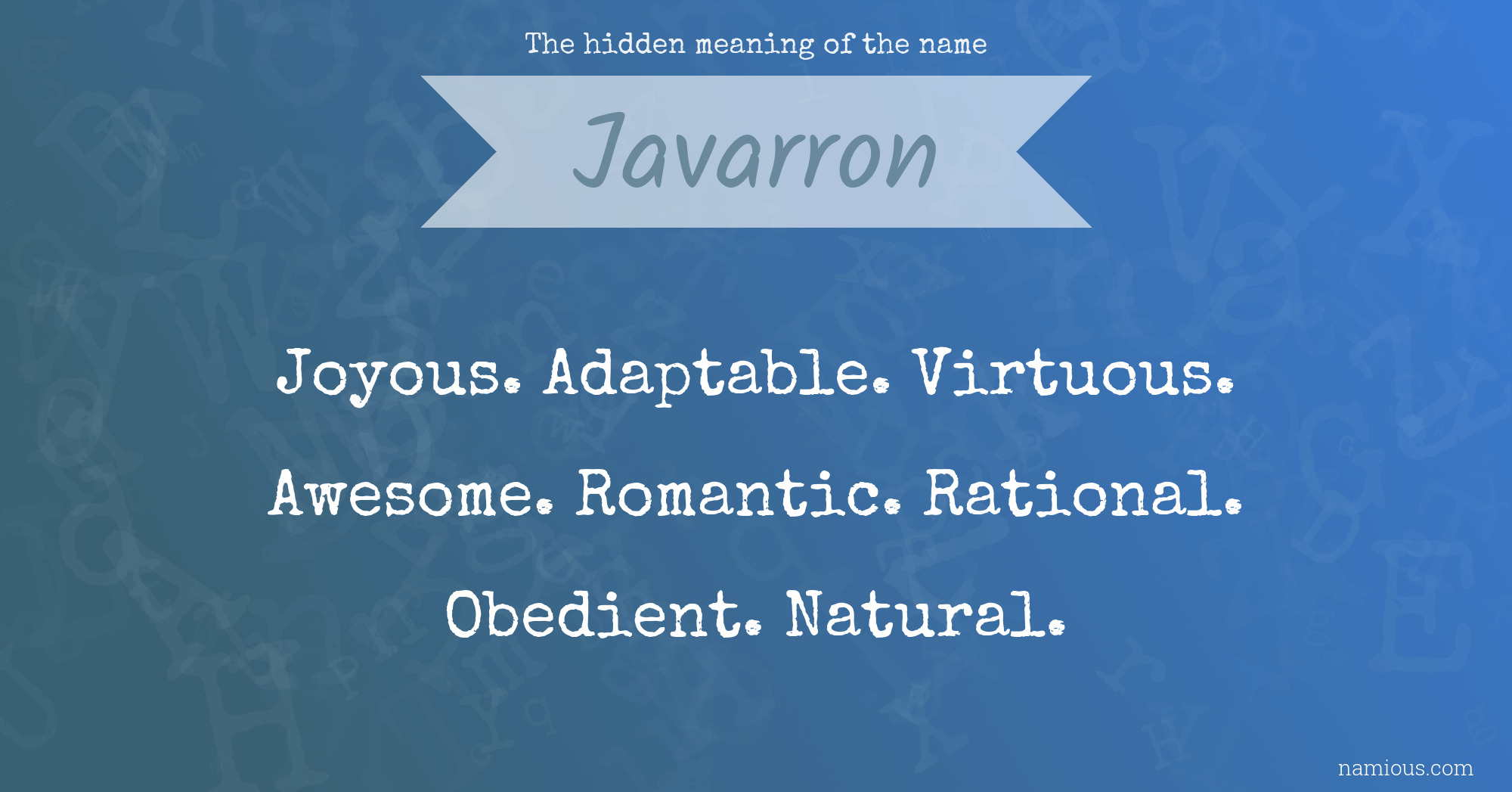 The hidden meaning of the name Javarron