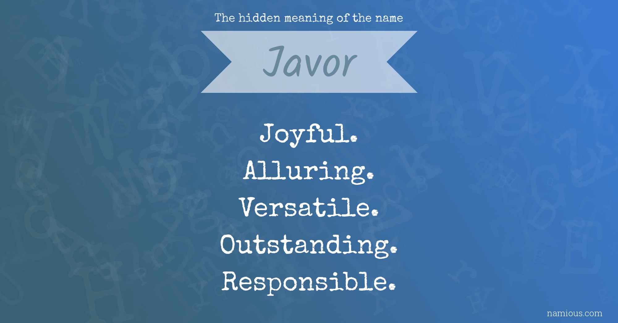 The hidden meaning of the name Javor