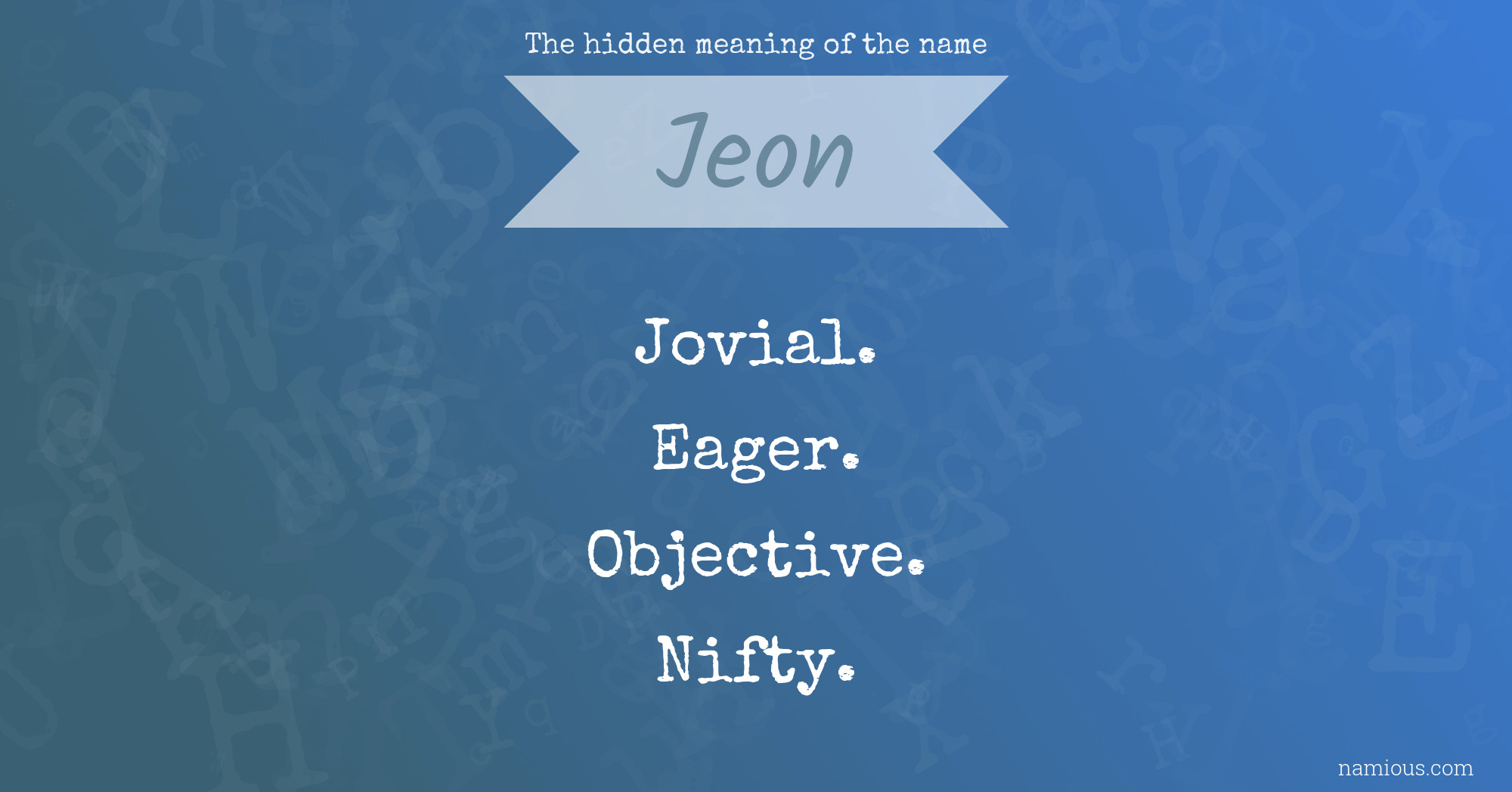 The hidden meaning of the name Jeon