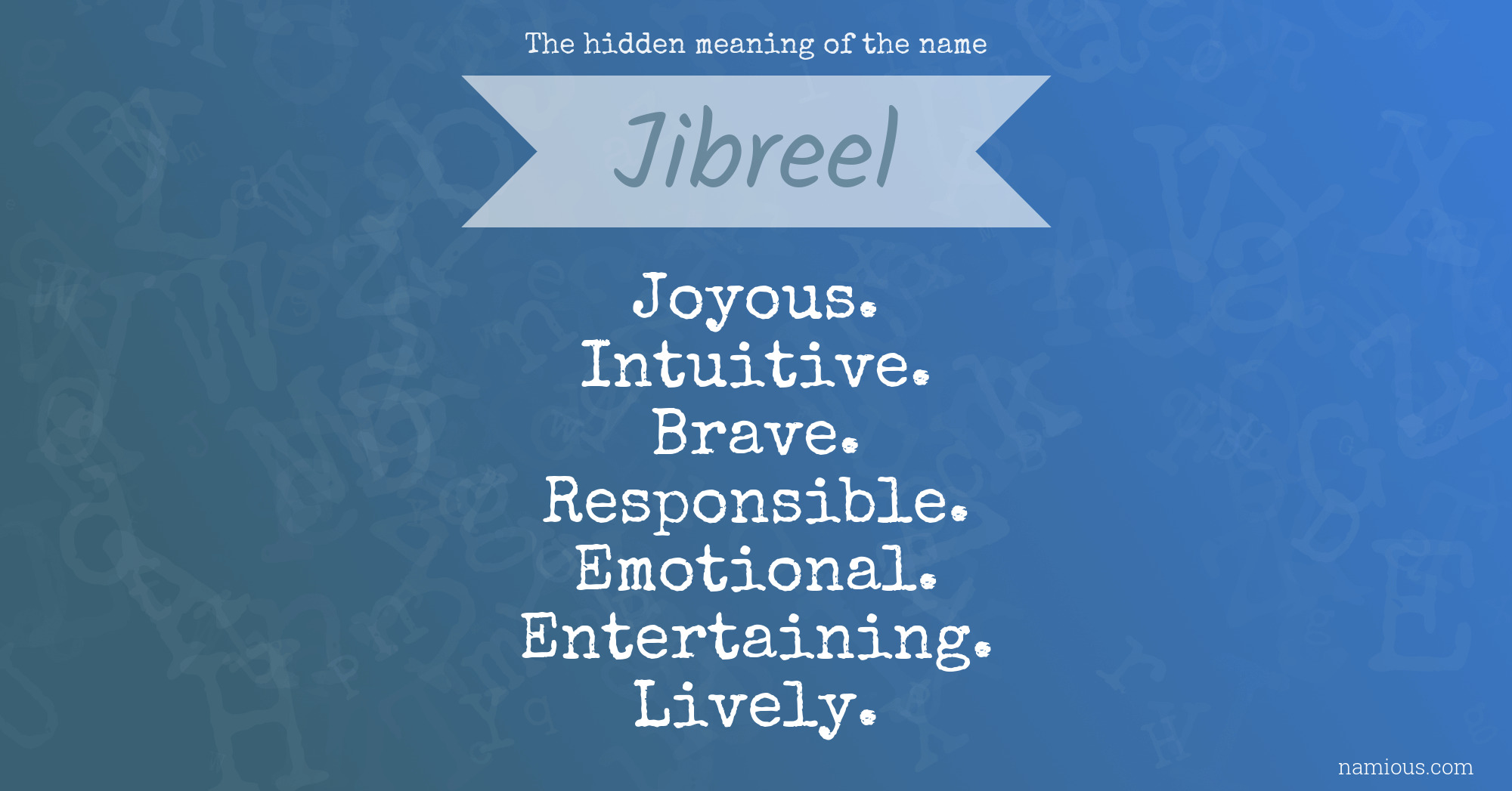 The hidden meaning of the name Jibreel