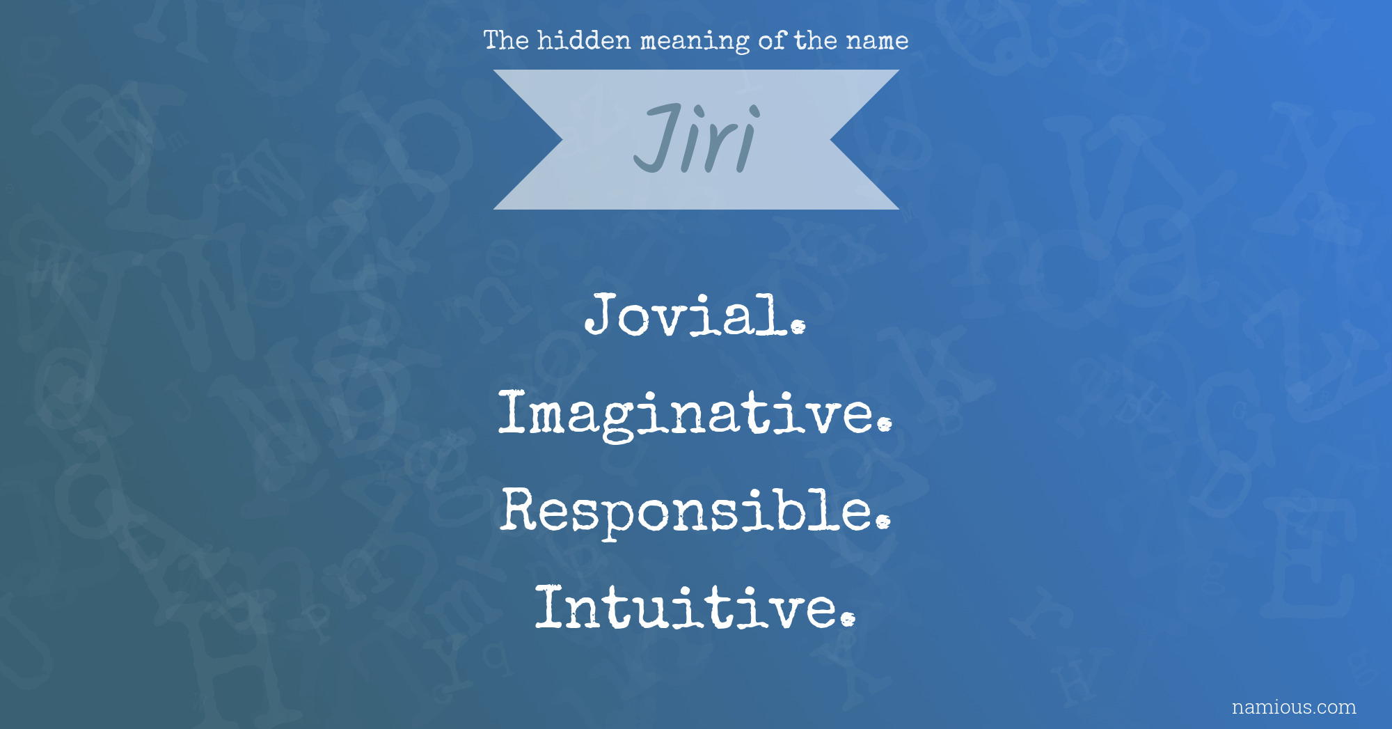 The hidden meaning of the name Jiri