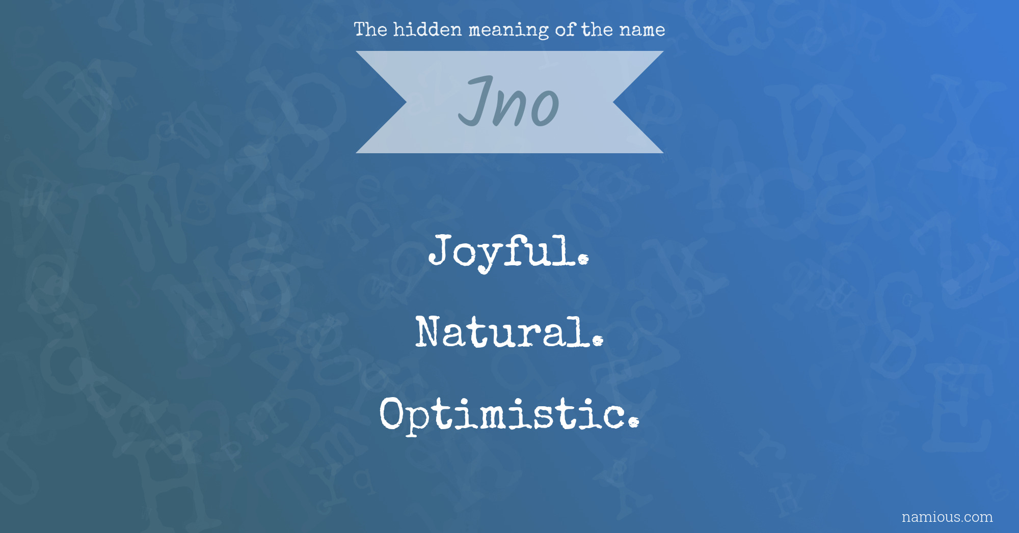 The hidden meaning of the name Jno