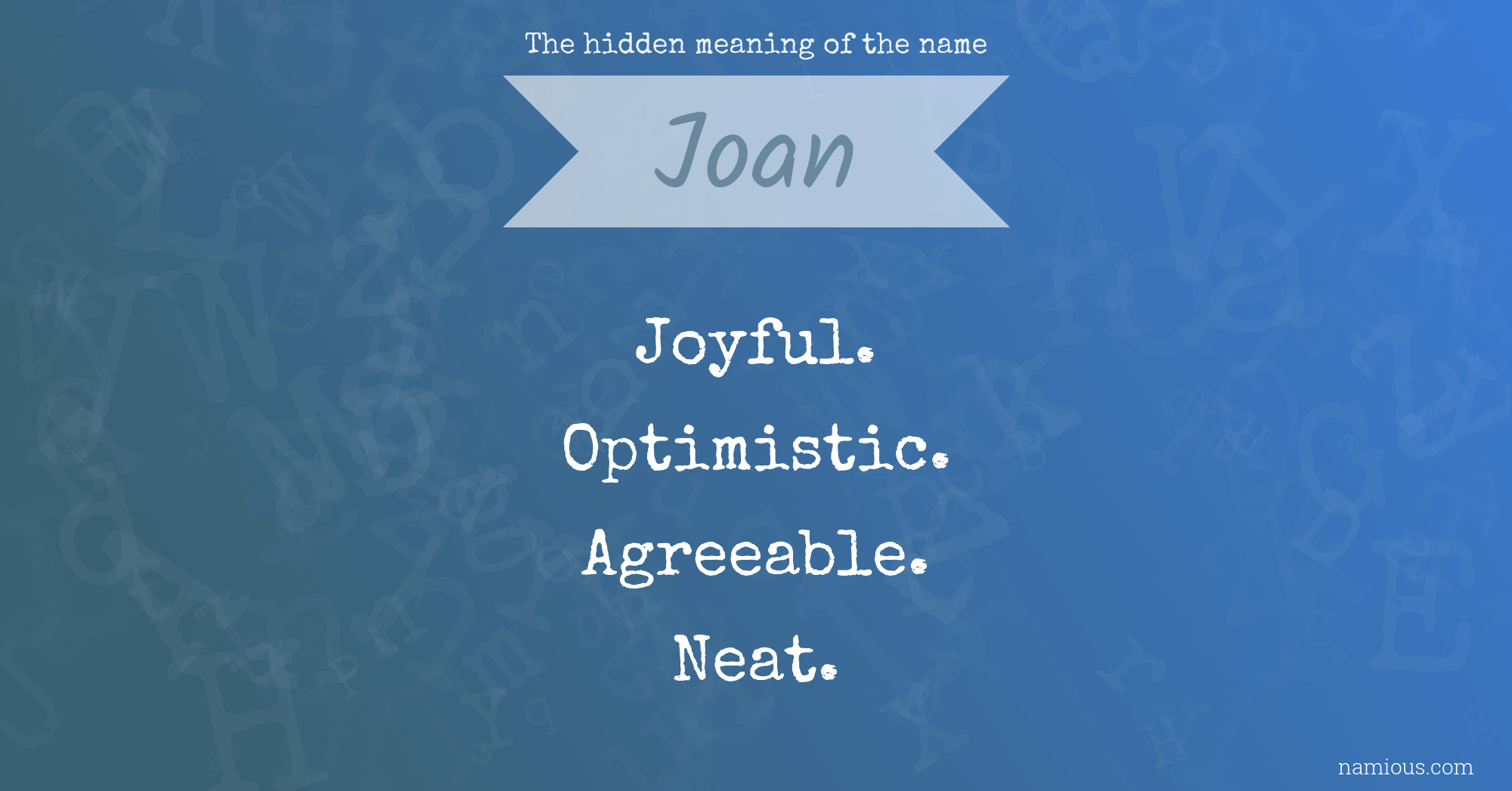 The name joan deals what does it mean