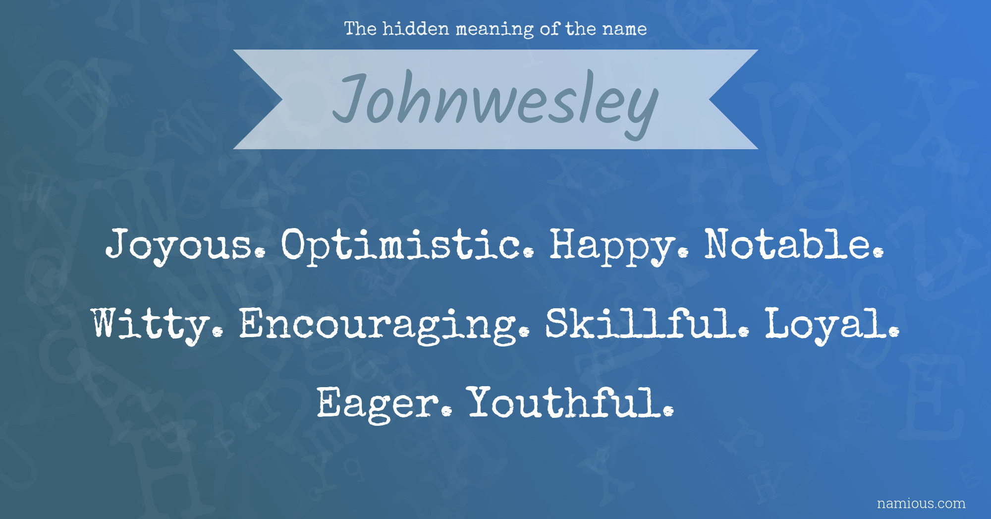 The hidden meaning of the name Johnwesley