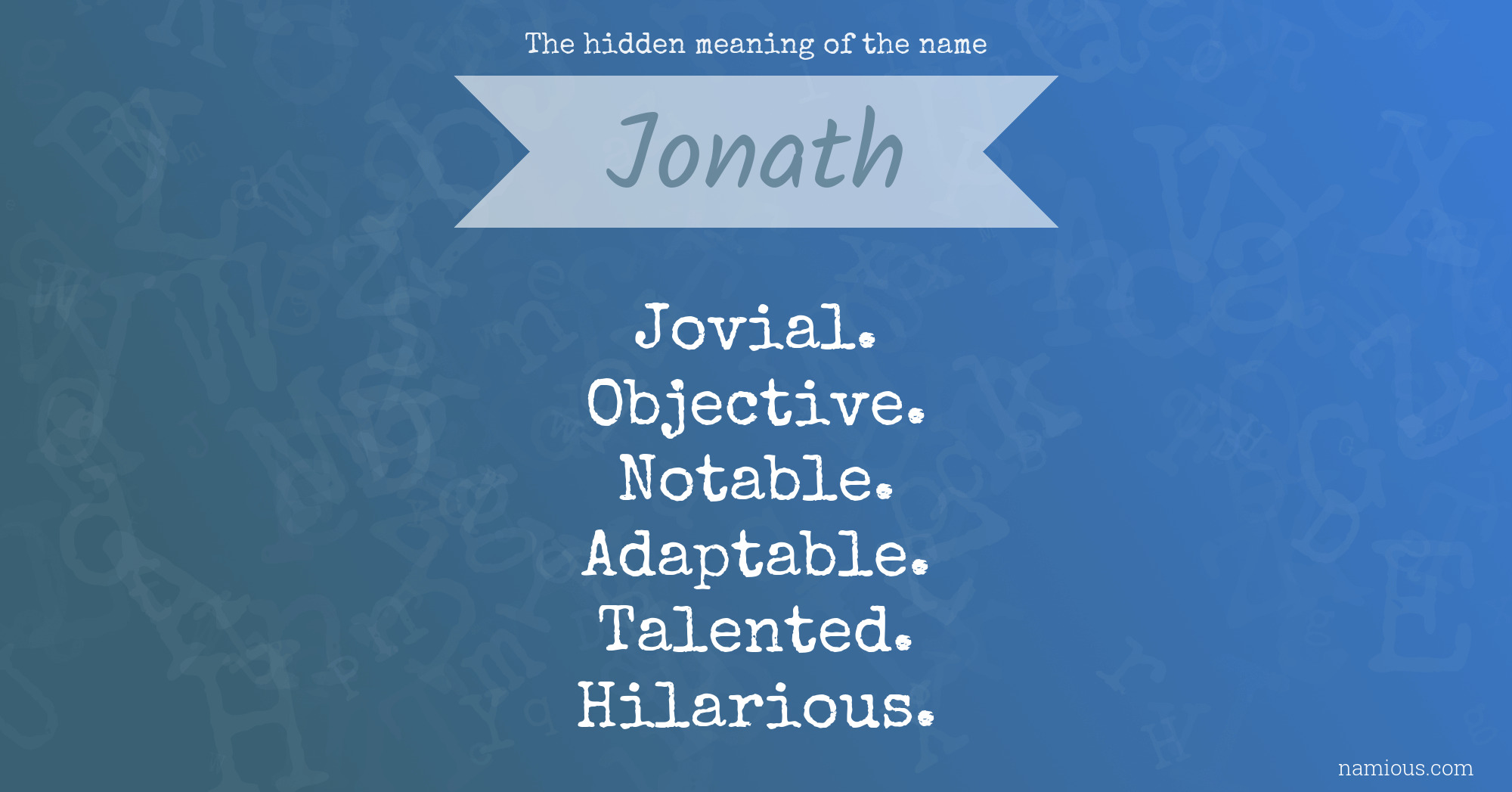 The hidden meaning of the name Jonath