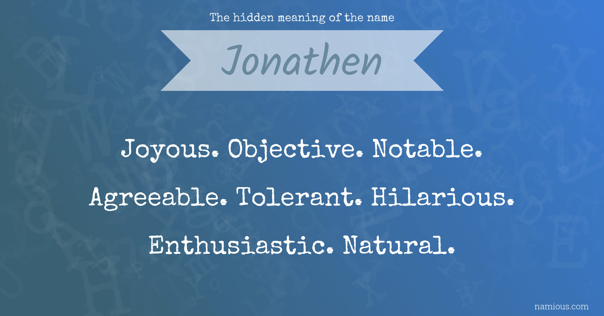 The hidden meaning of the name Jonathen