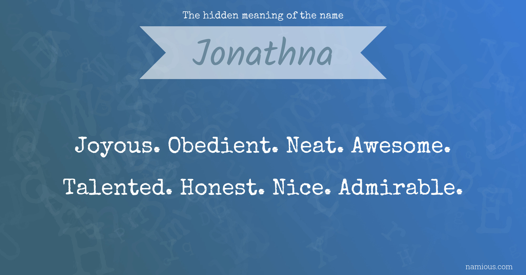 The hidden meaning of the name Jonathna