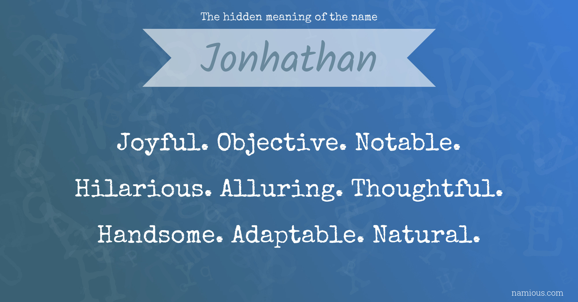 The hidden meaning of the name Jonhathan