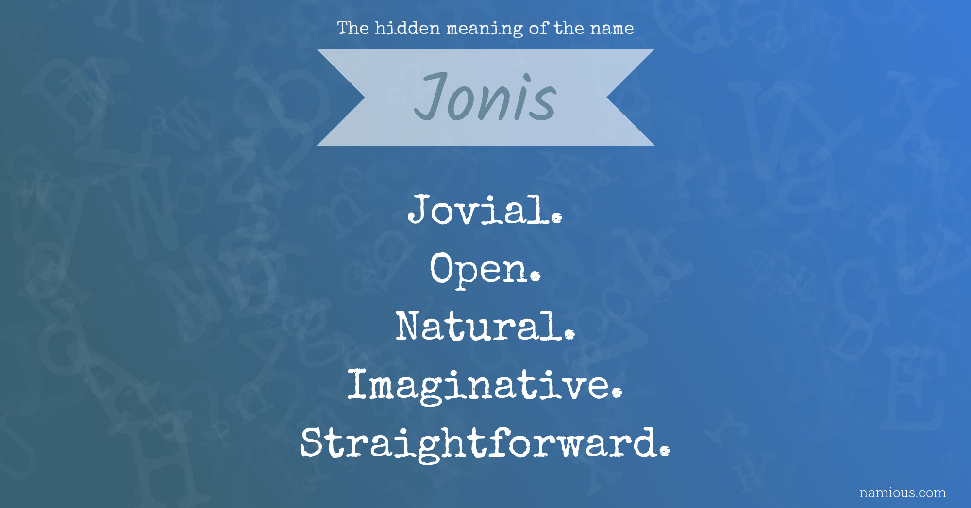 The hidden meaning of the name Jonis