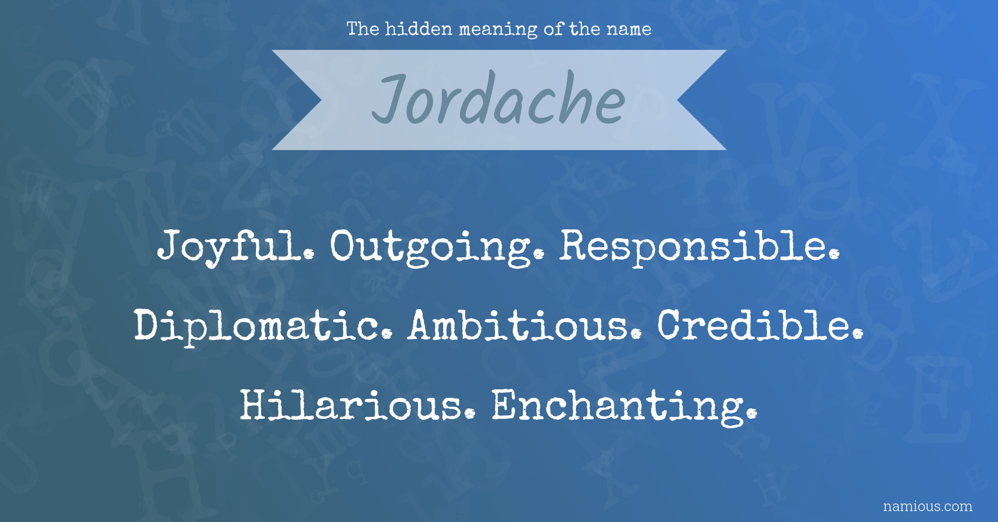 The hidden meaning of the name Jordache