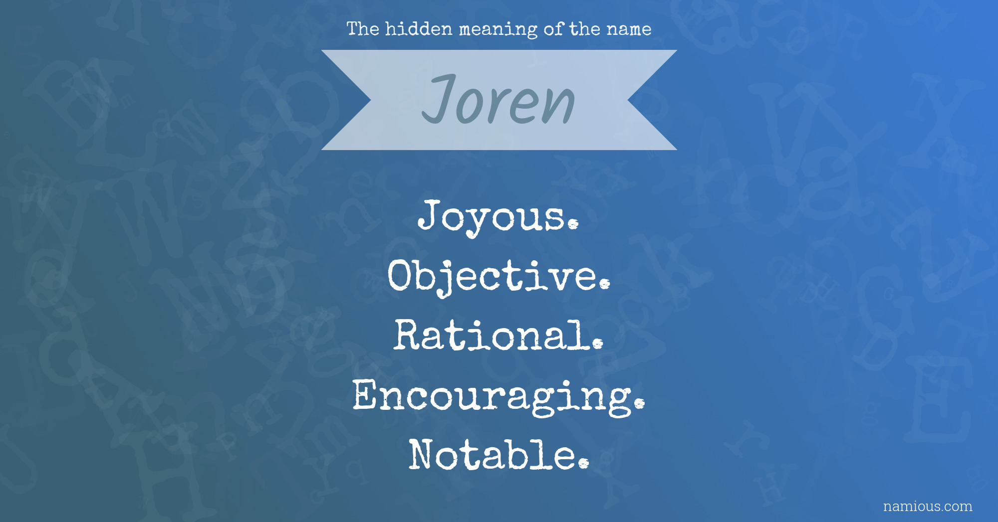 The hidden meaning of the name Joren