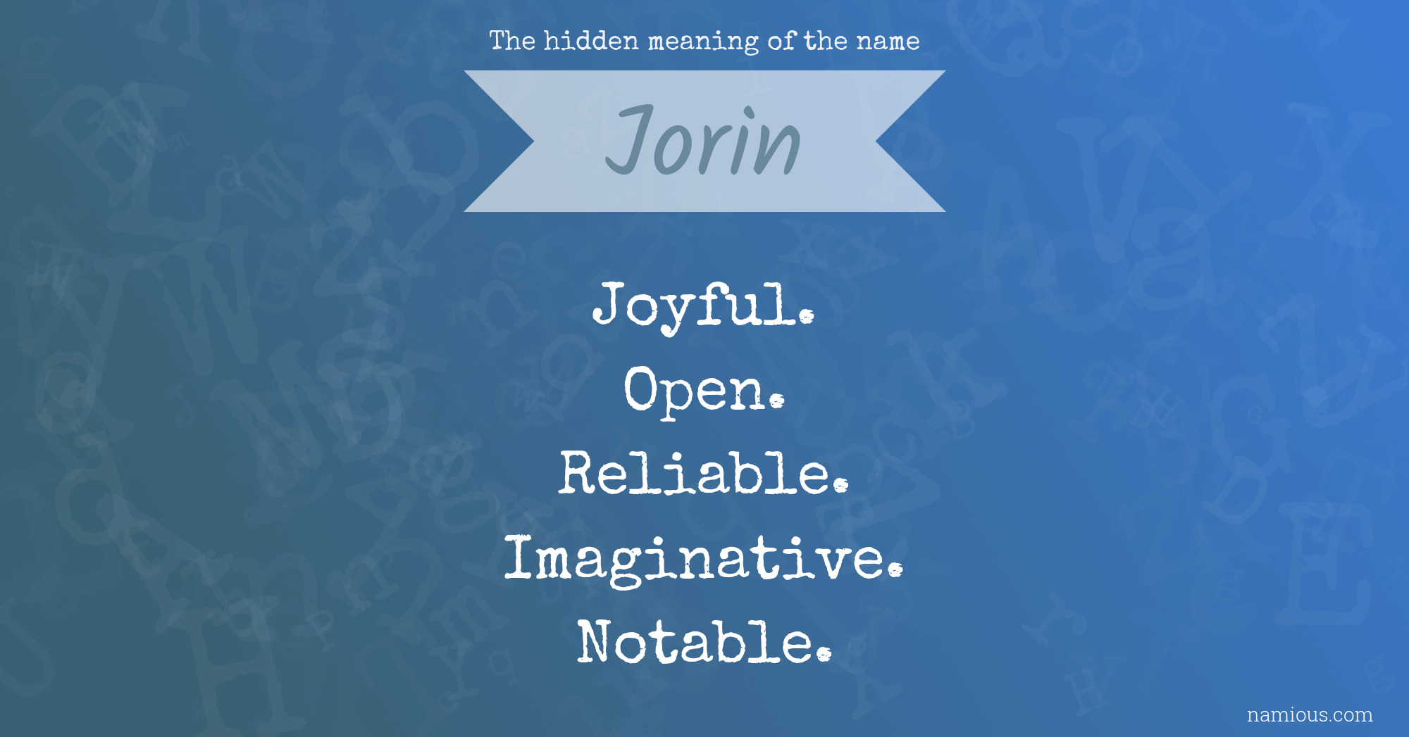 The hidden meaning of the name Jorin