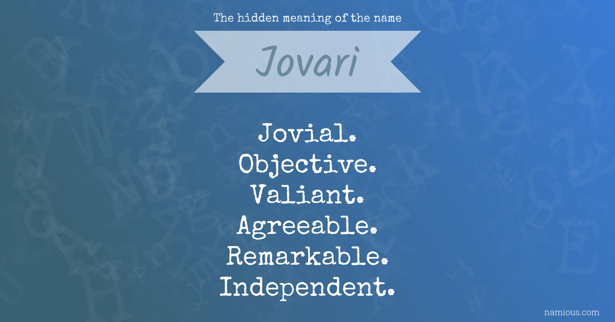 The hidden meaning of the name Jovari