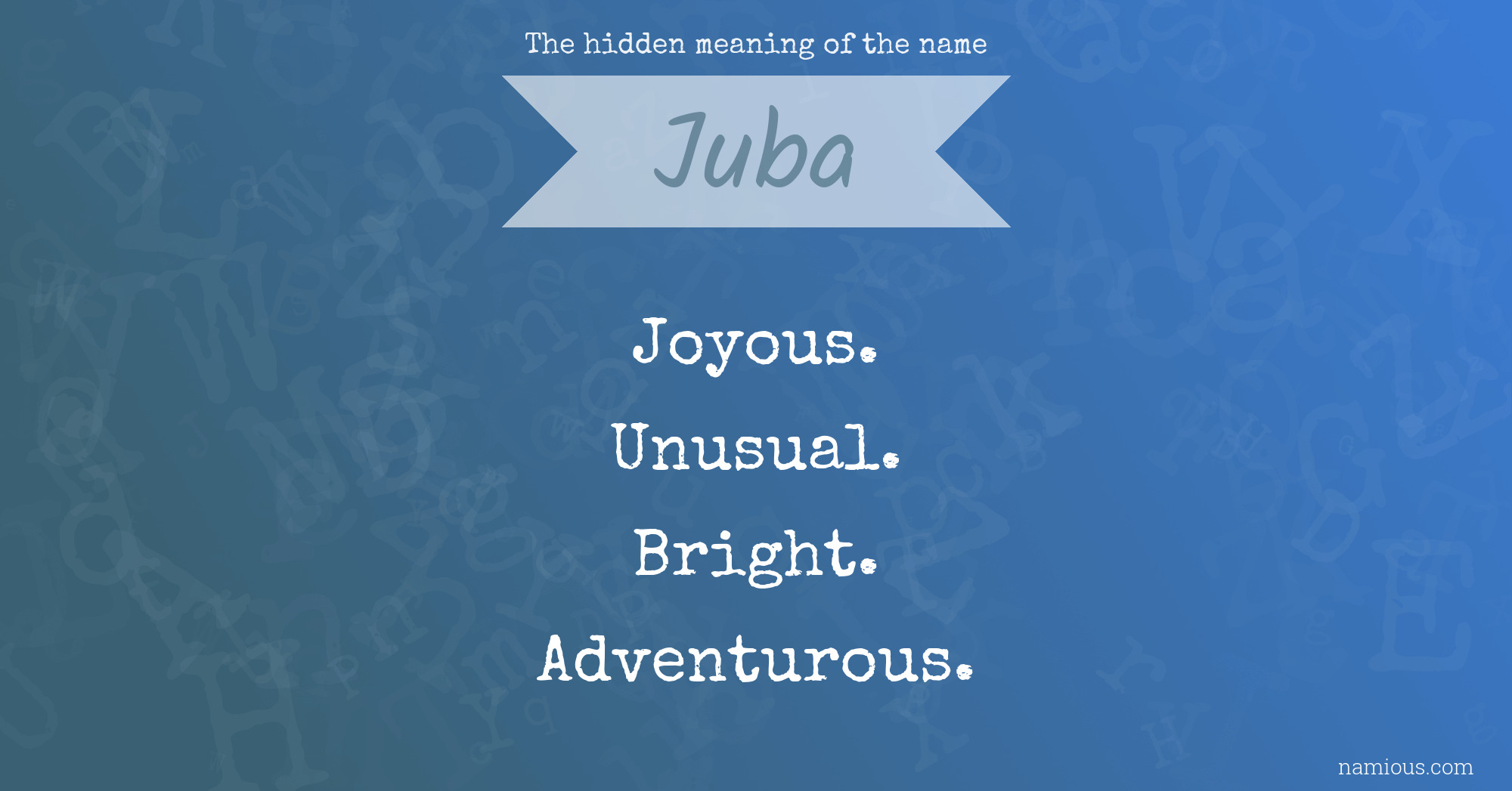 The hidden meaning of the name Juba