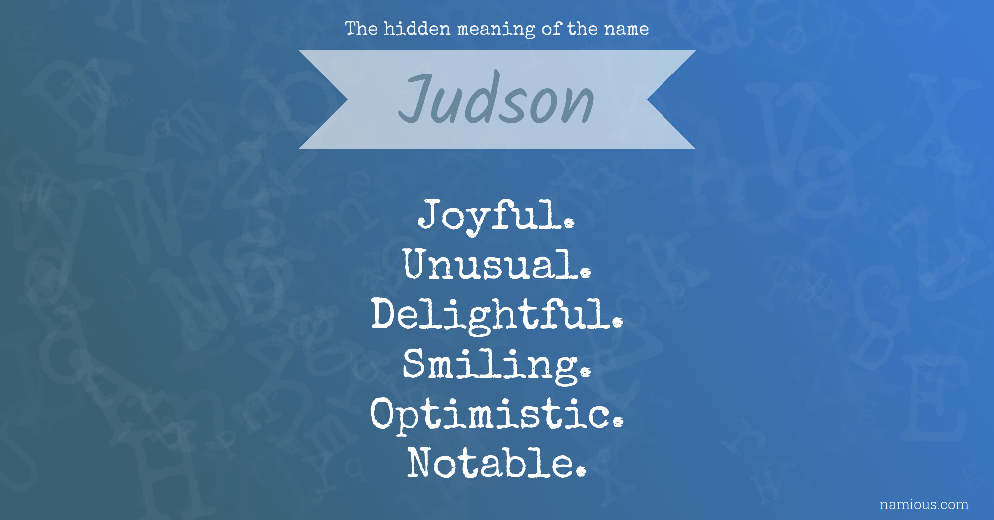 The hidden meaning of the name Judson