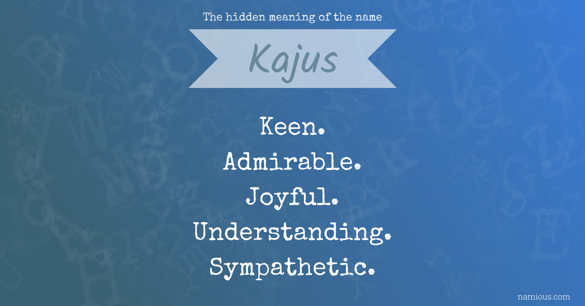 The hidden meaning of the name Kajus