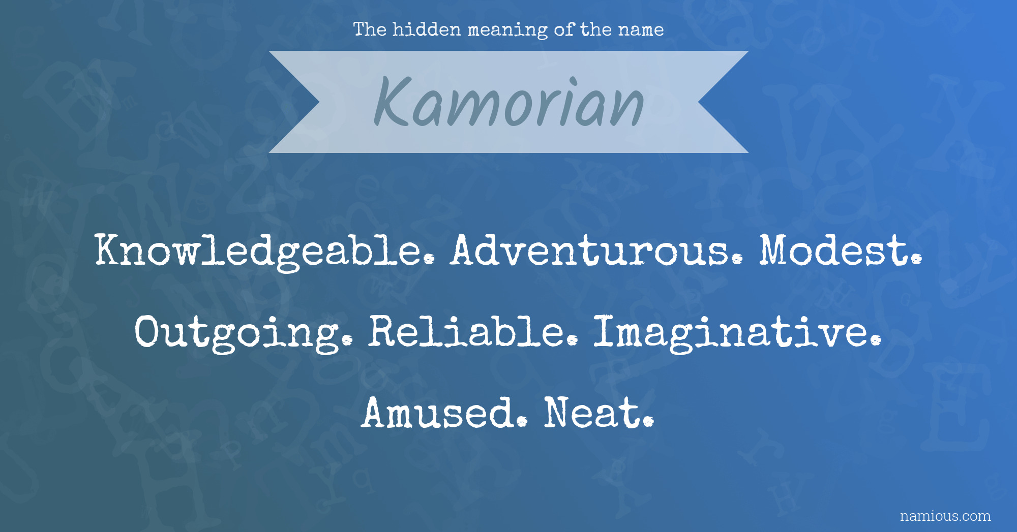 The hidden meaning of the name Kamorian