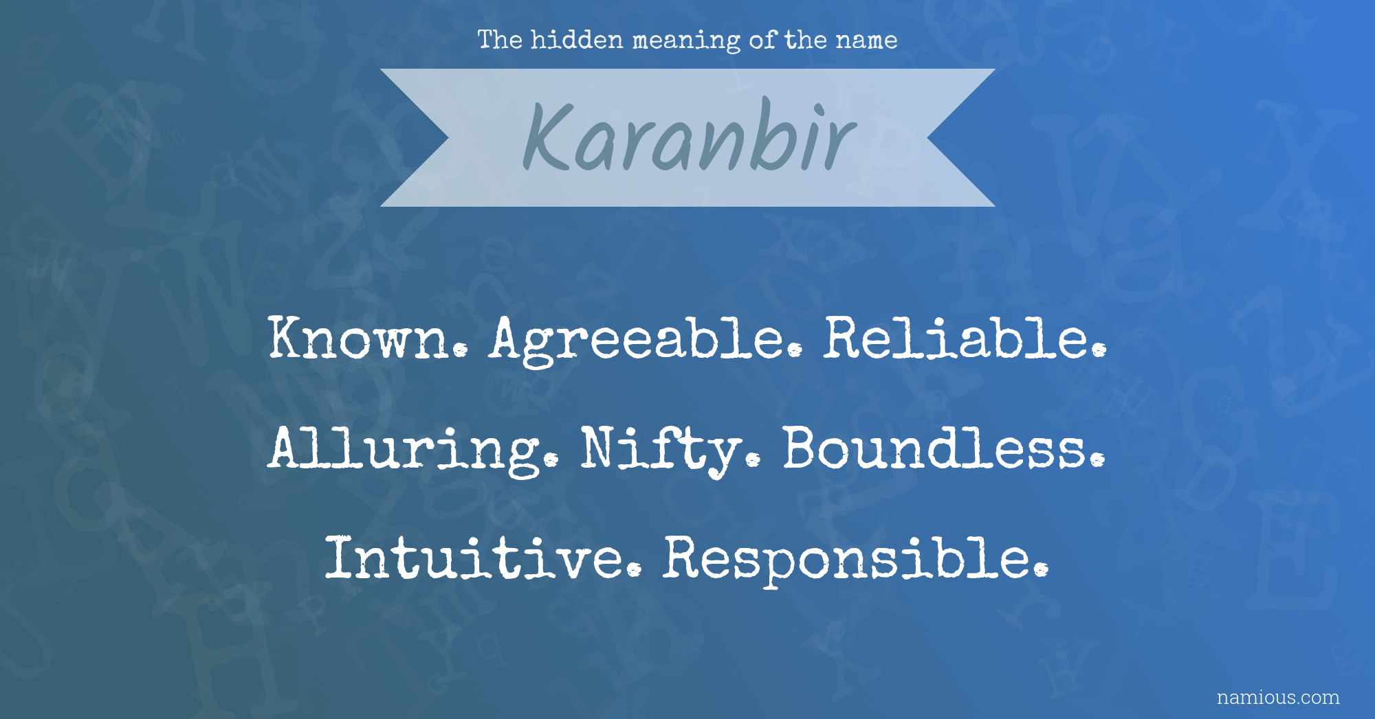 The hidden meaning of the name Karanbir