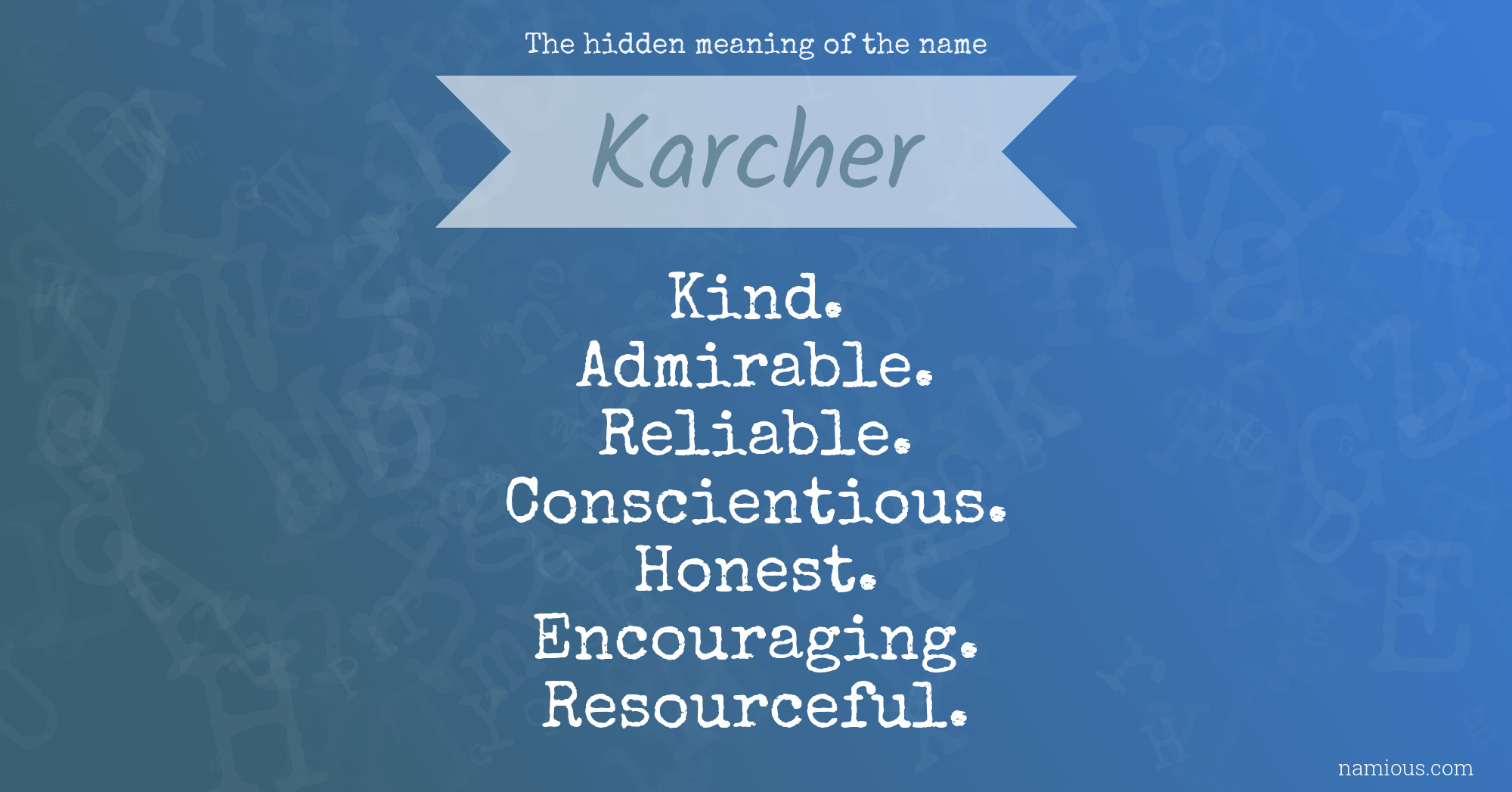 The hidden meaning of the name Karcher