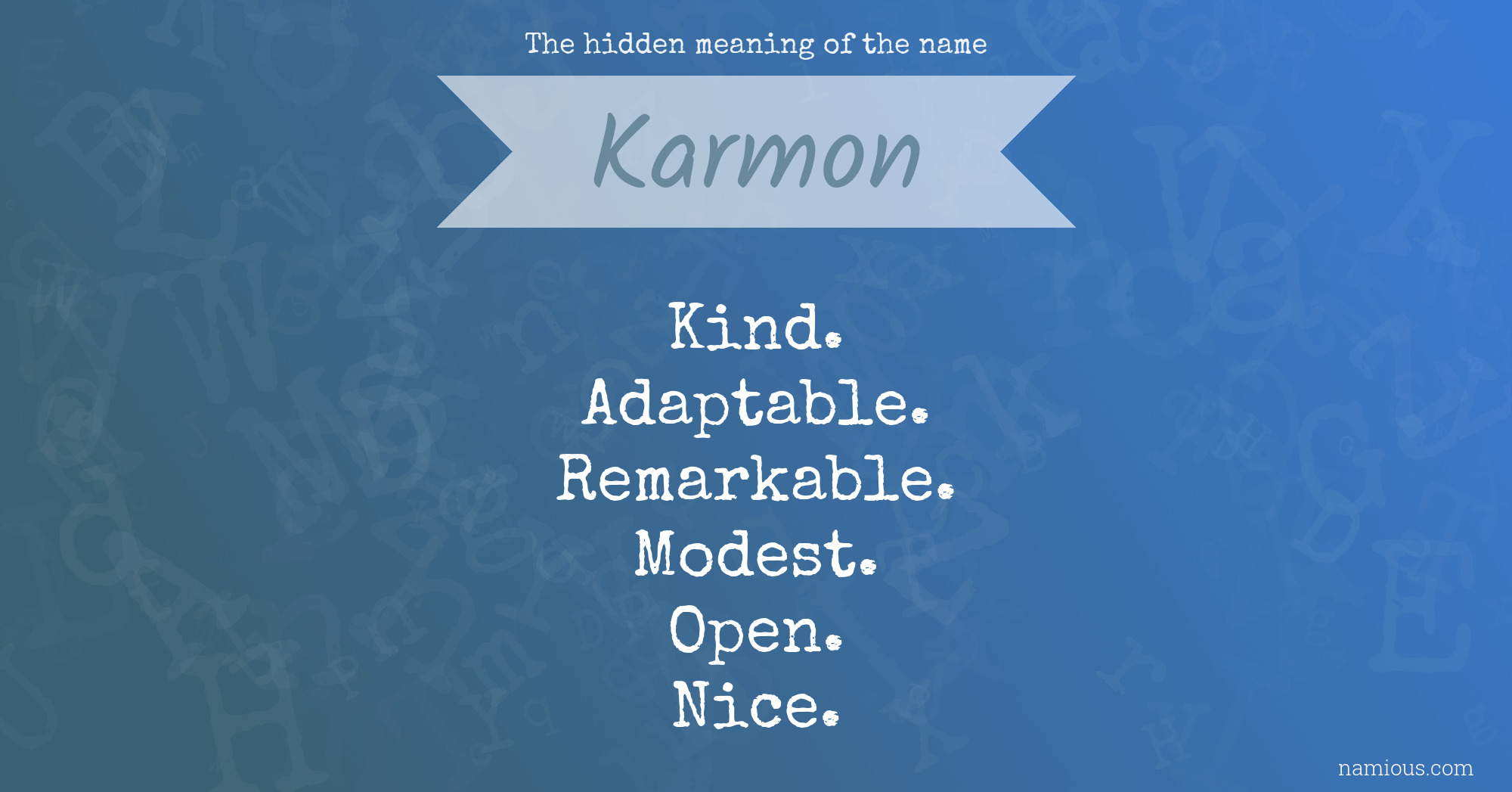 The hidden meaning of the name Karmon