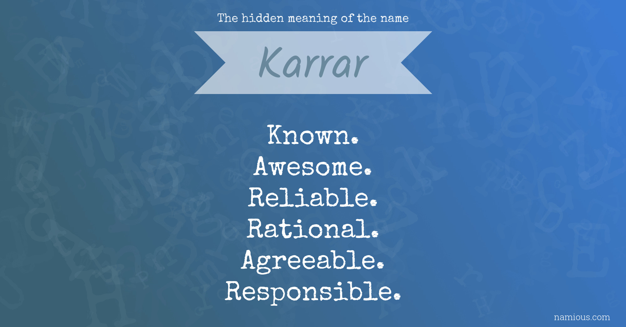 The hidden meaning of the name Karrar