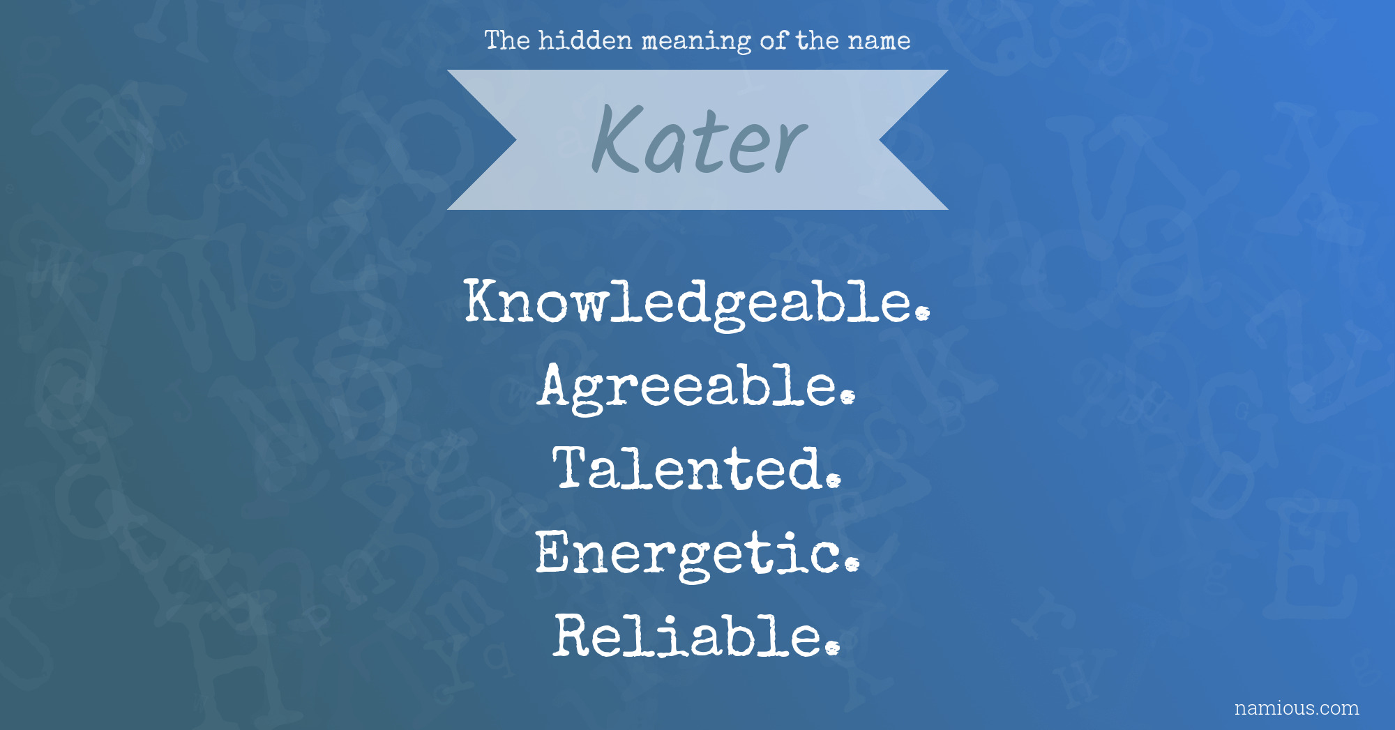 The hidden meaning of the name Kater