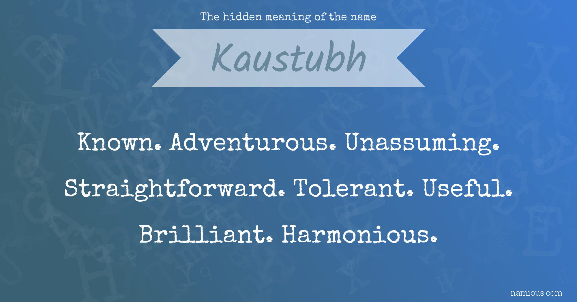 The hidden meaning of the name Kaustubh