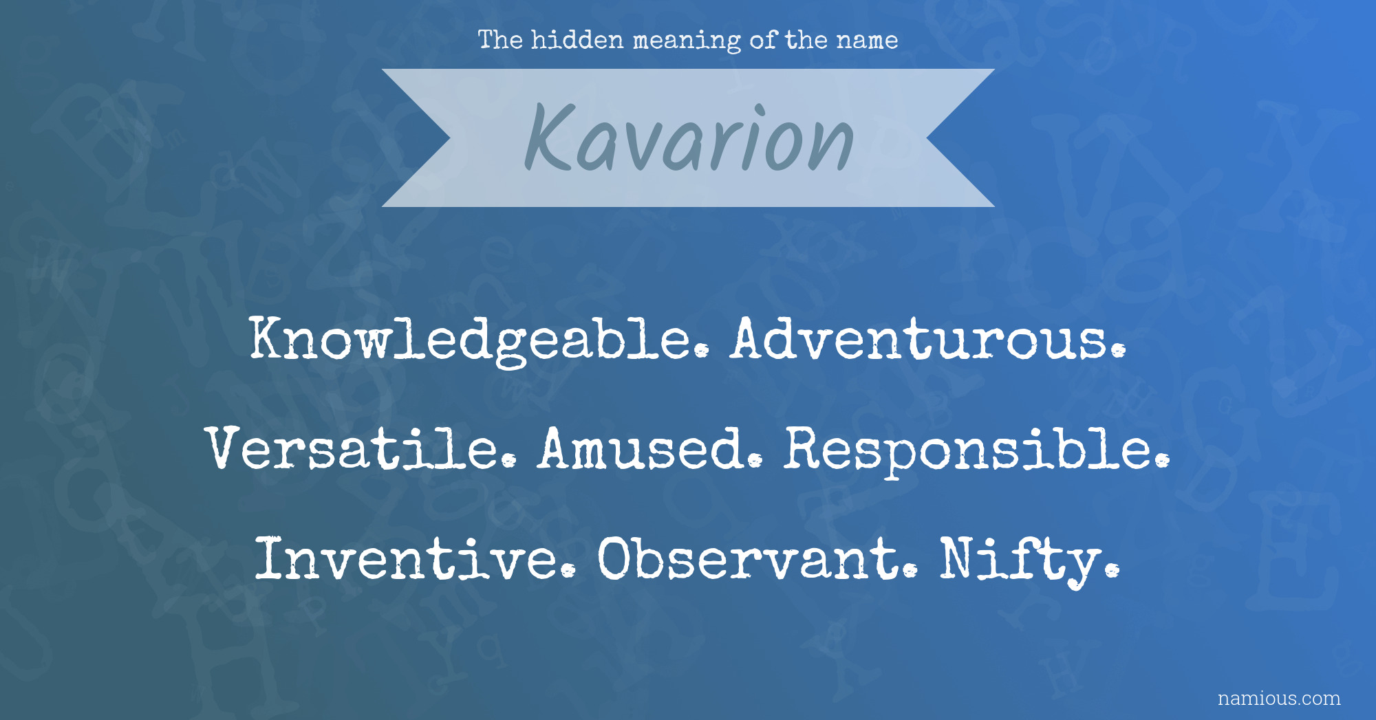 The hidden meaning of the name Kavarion