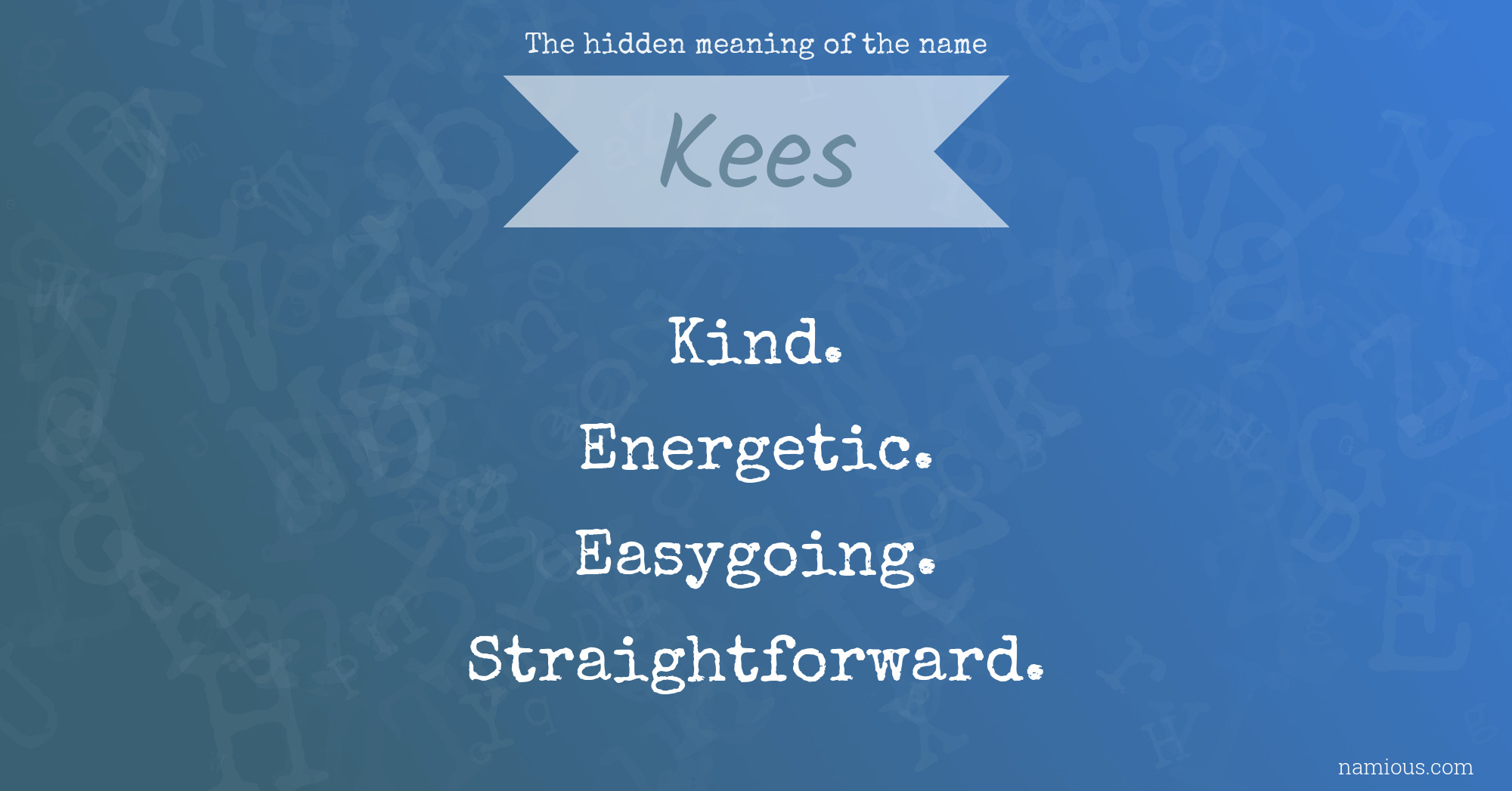 The hidden meaning of the name Kees