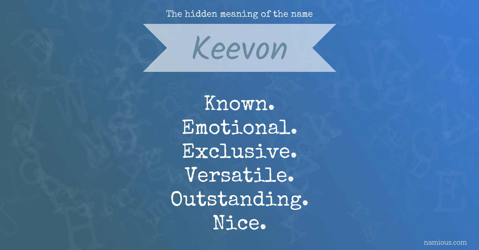 The hidden meaning of the name Keevon