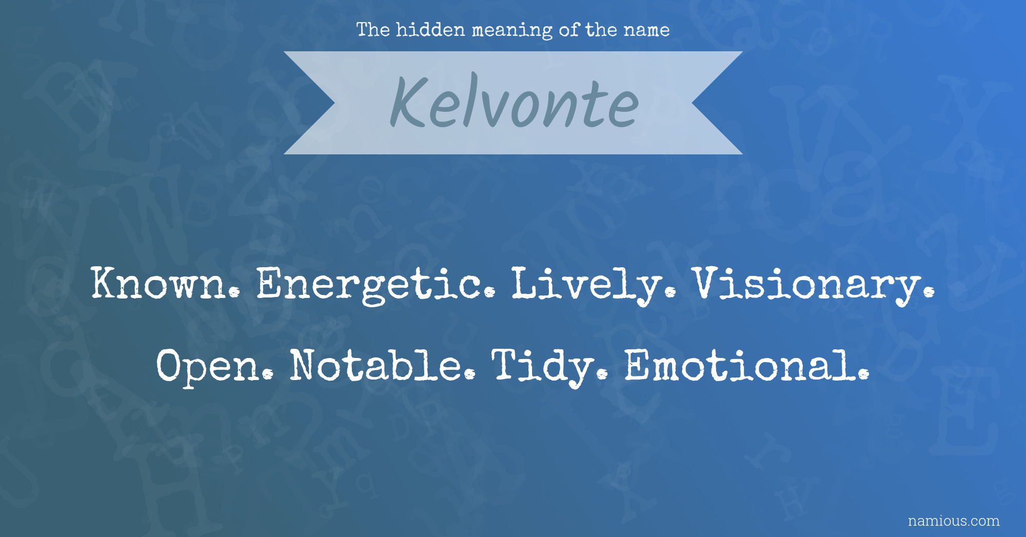 The hidden meaning of the name Kelvonte