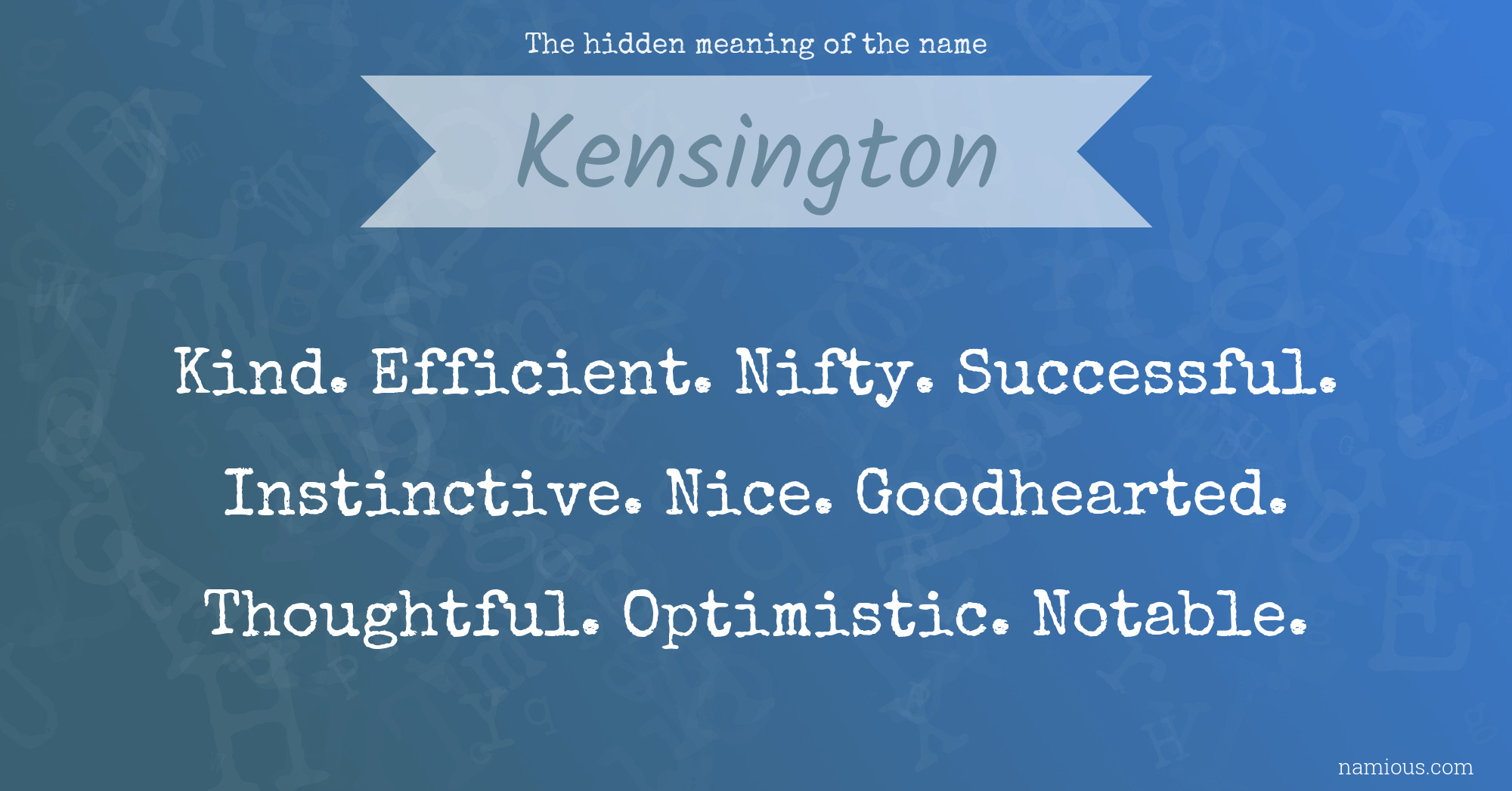 The hidden meaning of the name Kensington