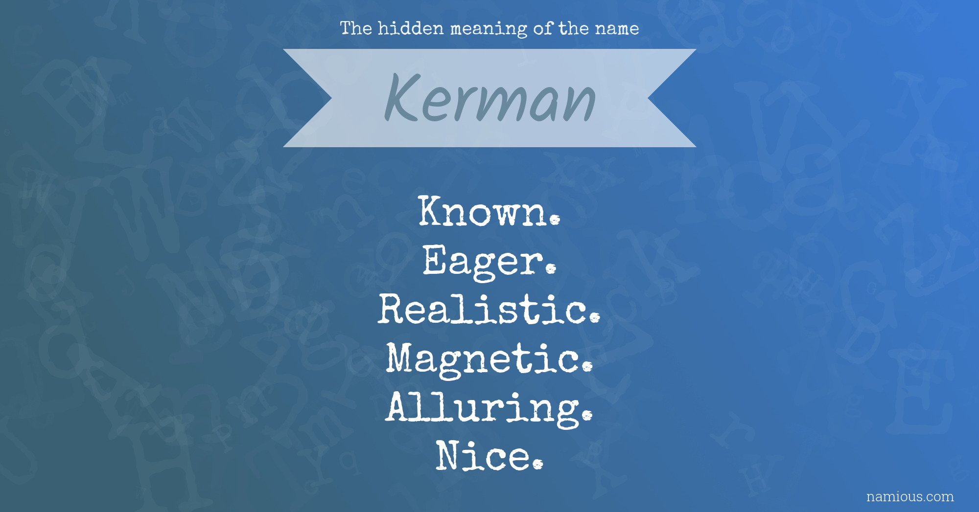 The hidden meaning of the name Kerman