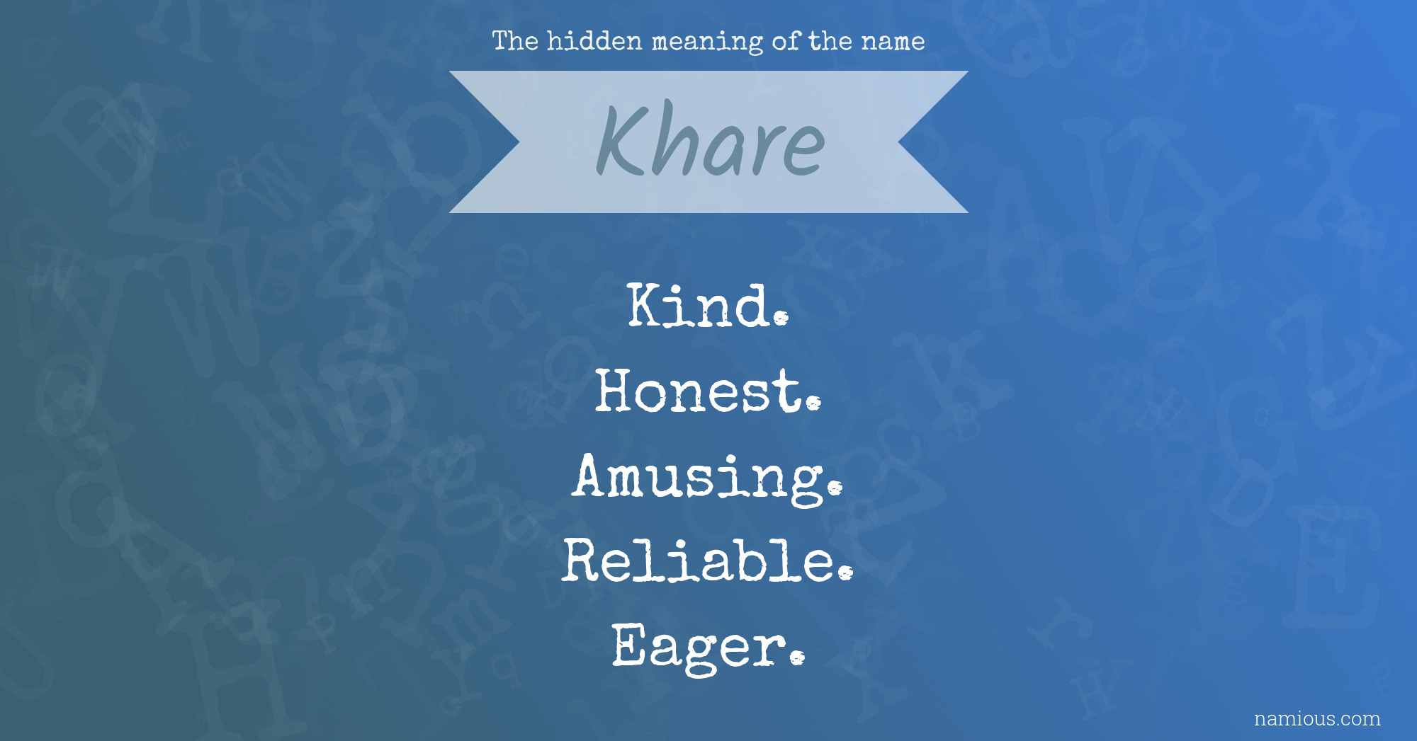 The hidden meaning of the name Khare