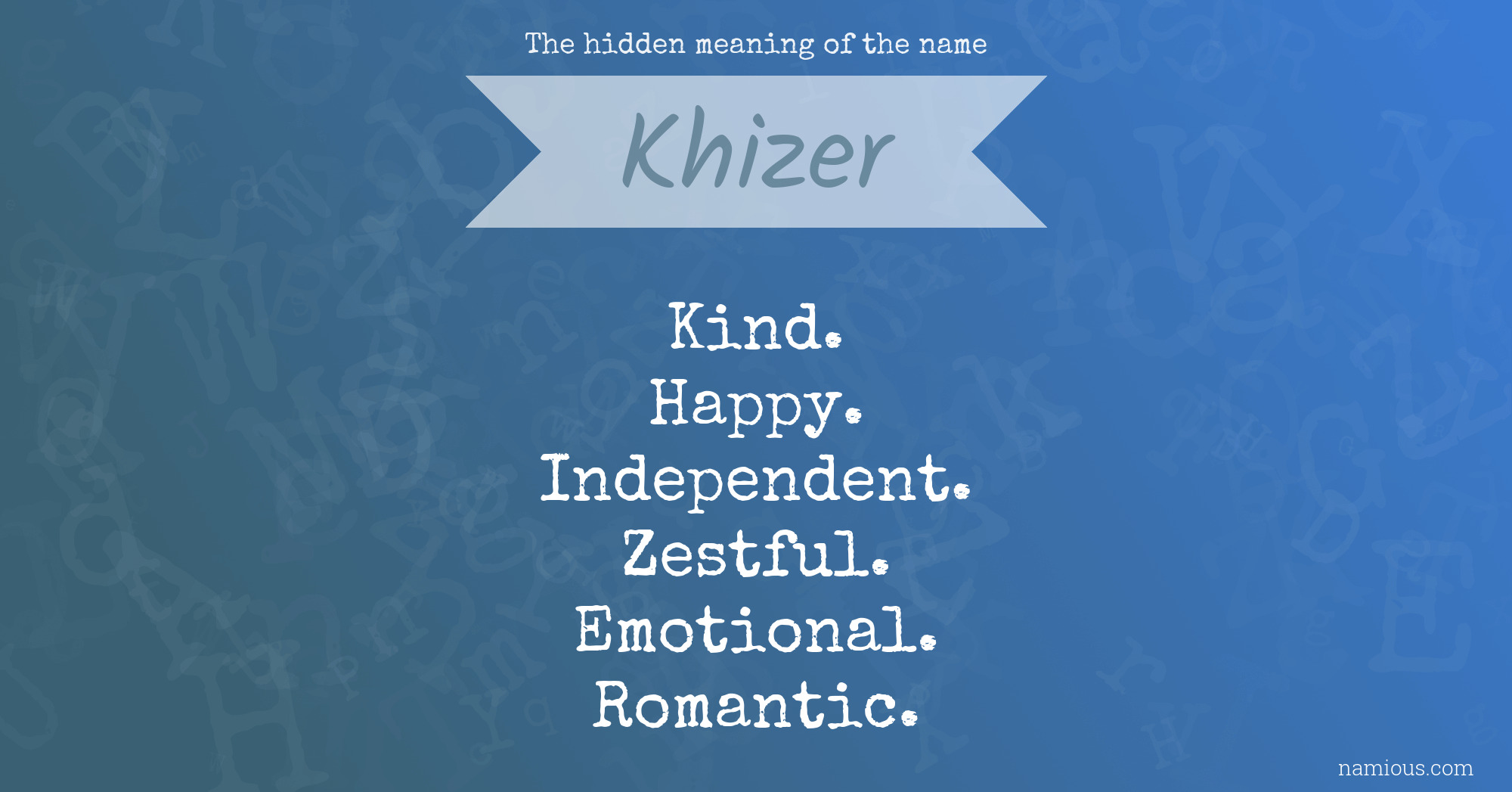 The hidden meaning of the name Khizer