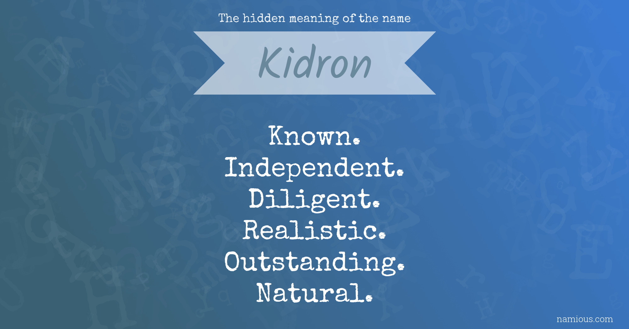 The hidden meaning of the name Kidron