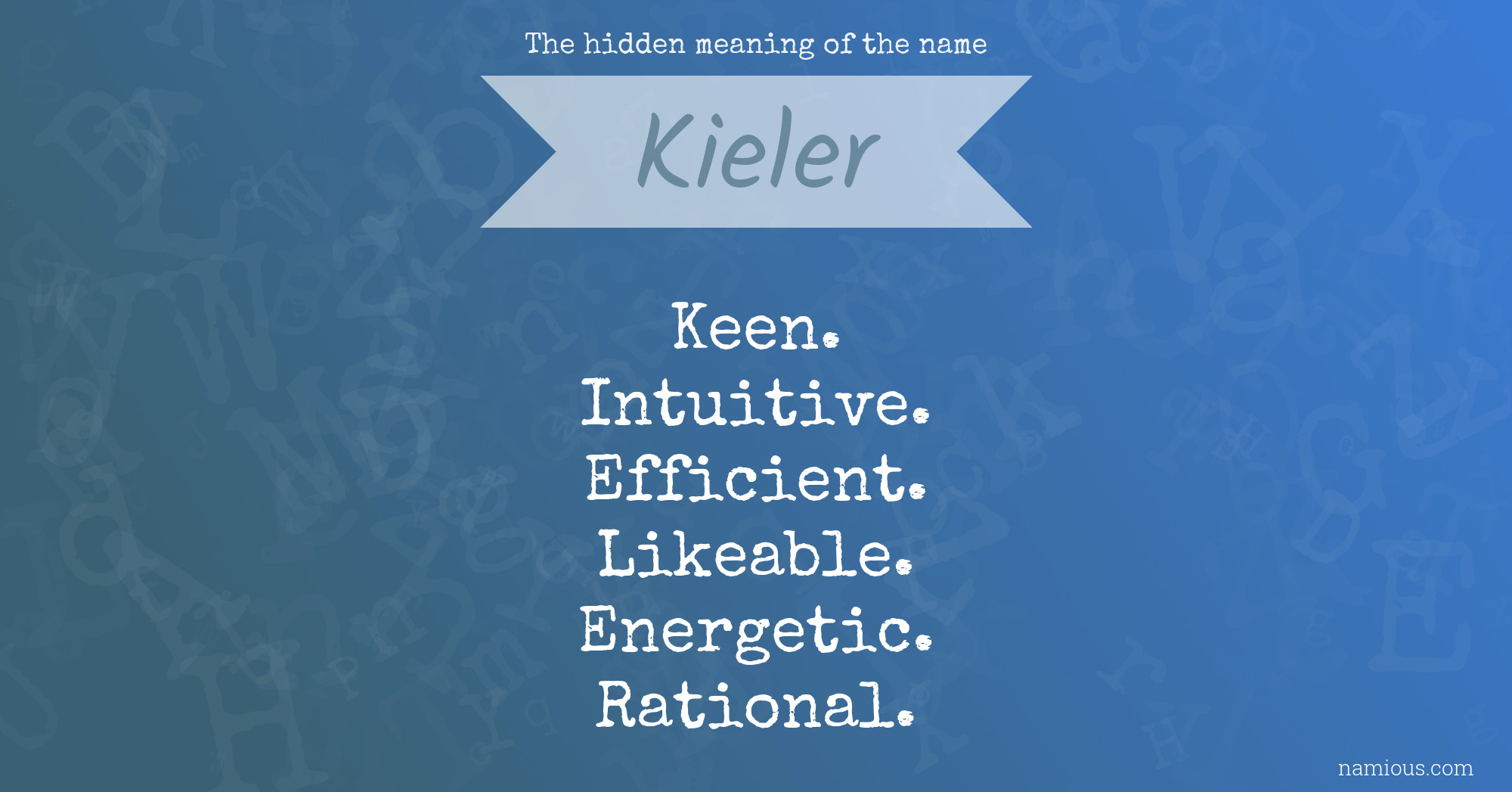 The hidden meaning of the name Kieler