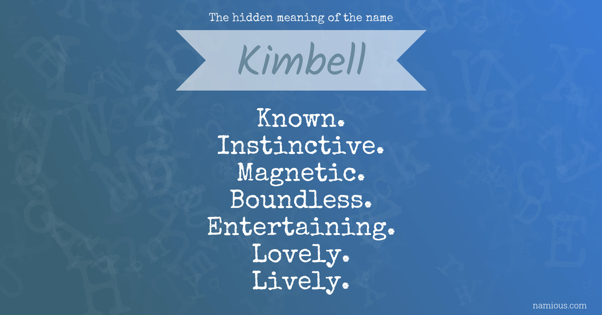 The hidden meaning of the name Kimbell