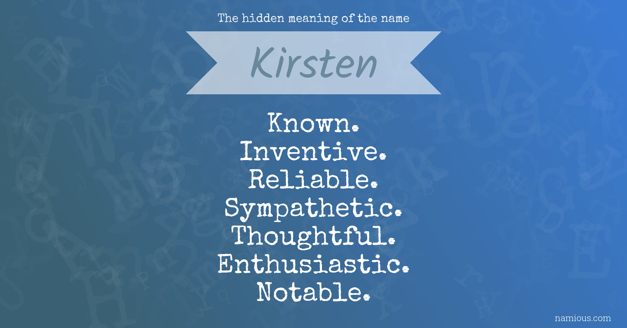 The hidden meaning of the name Kirsten