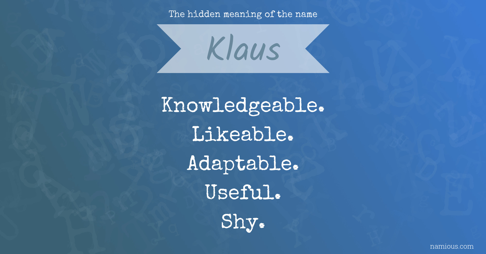 The hidden meaning of the name Klaus