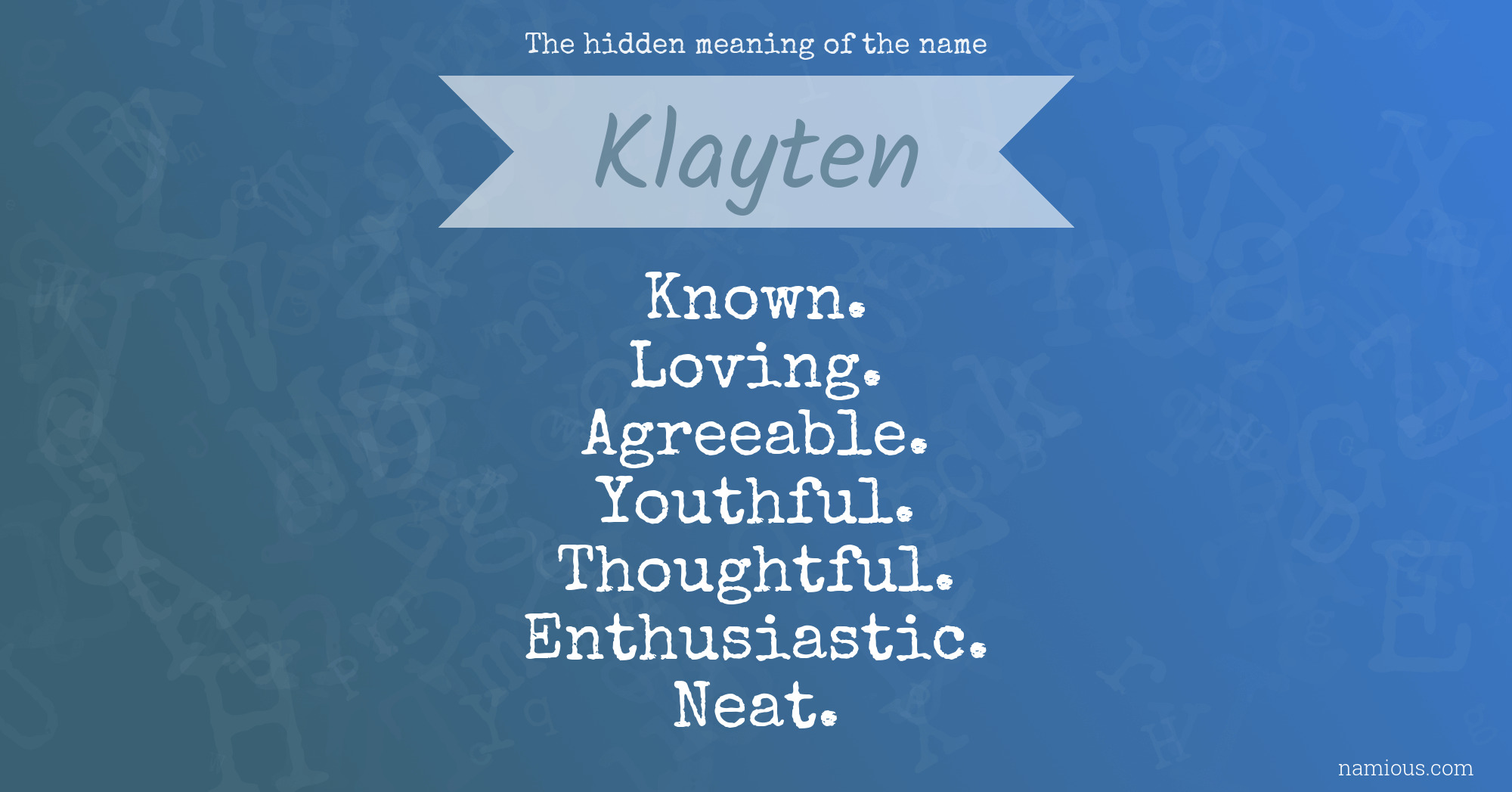 The hidden meaning of the name Klayten