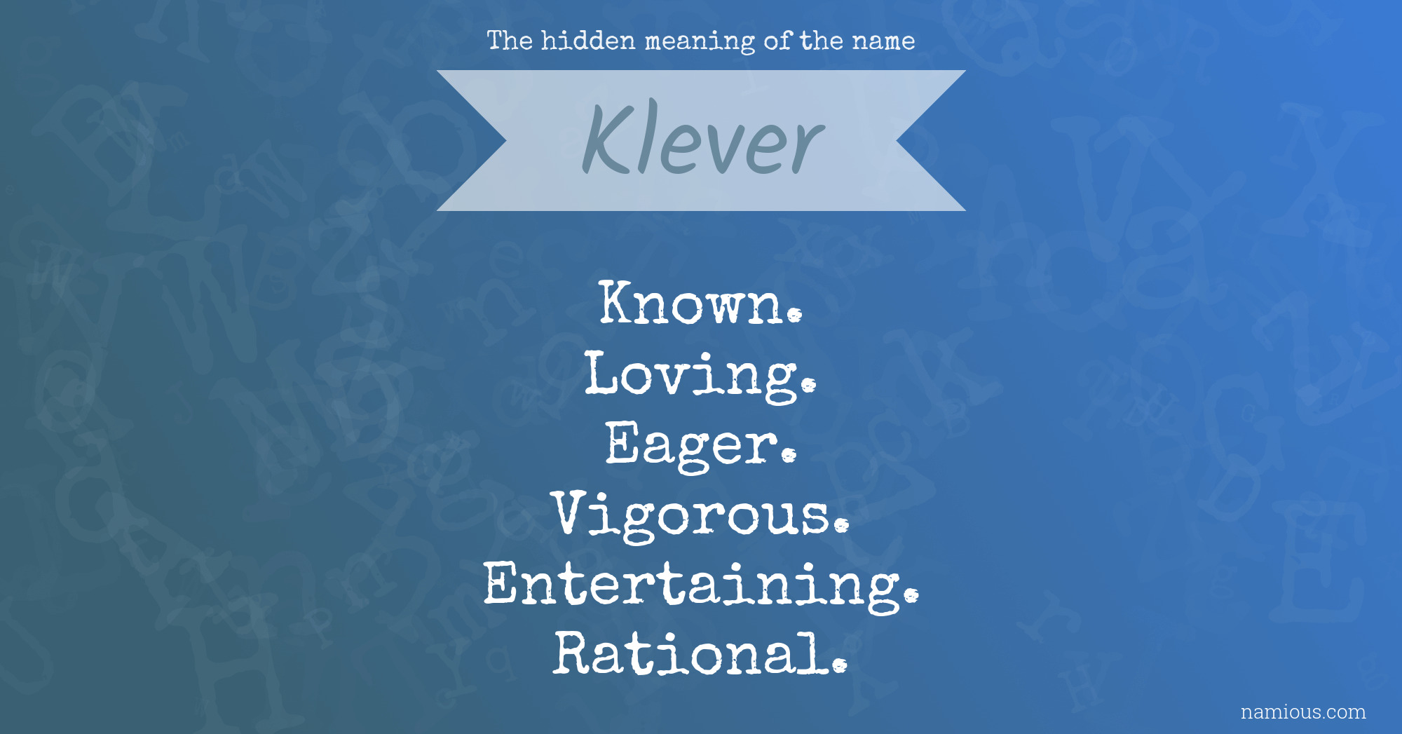 The hidden meaning of the name Klever