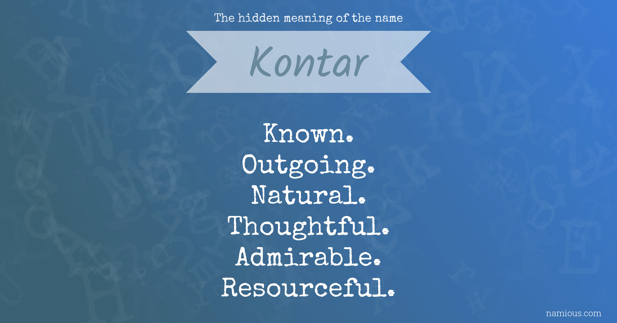 The hidden meaning of the name Kontar