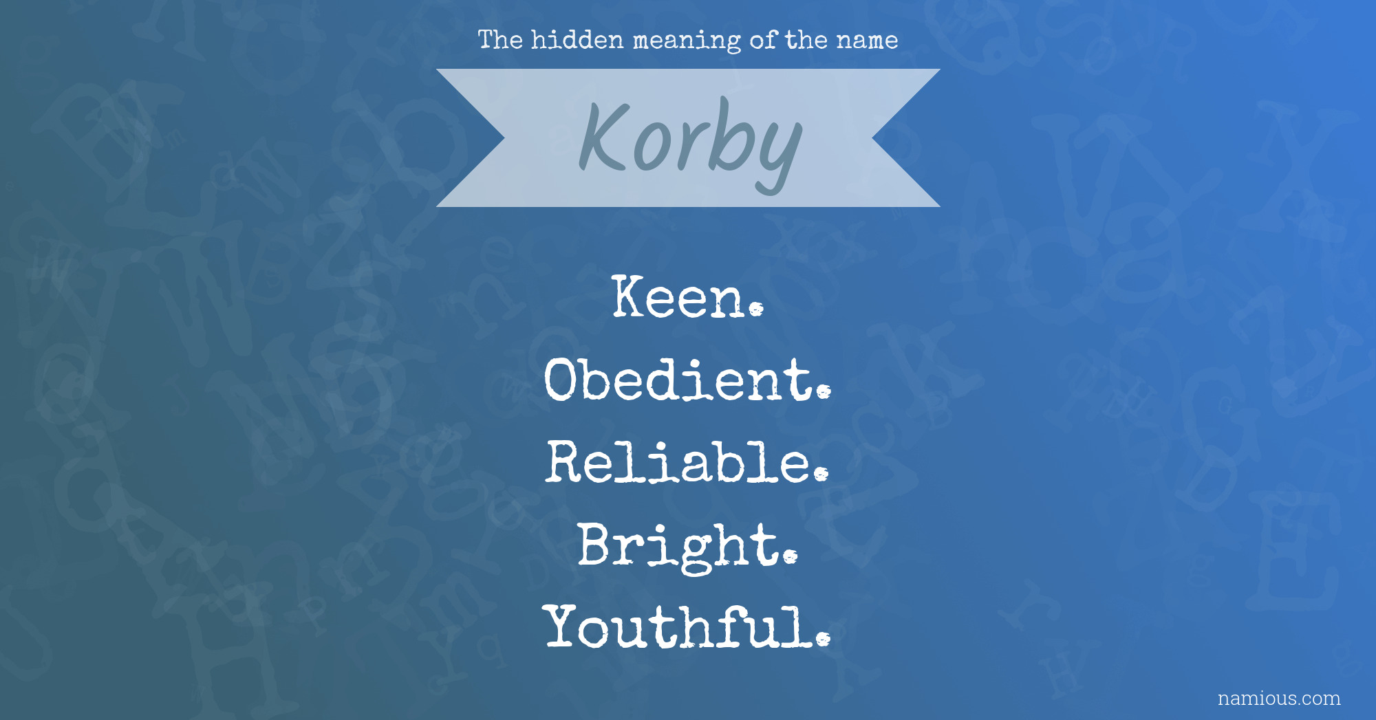 The hidden meaning of the name Korby